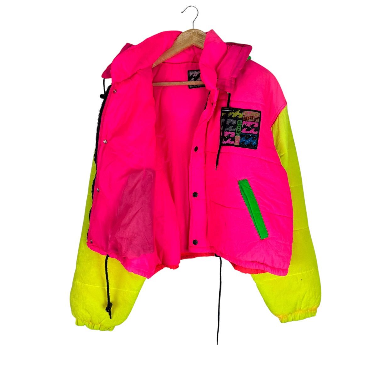 Billabong VINTAGE 90s BILLABONG NEON PUFFER CROPPED JACKET Size US M / EU 48-50 / 2 - 8 Thumbnail