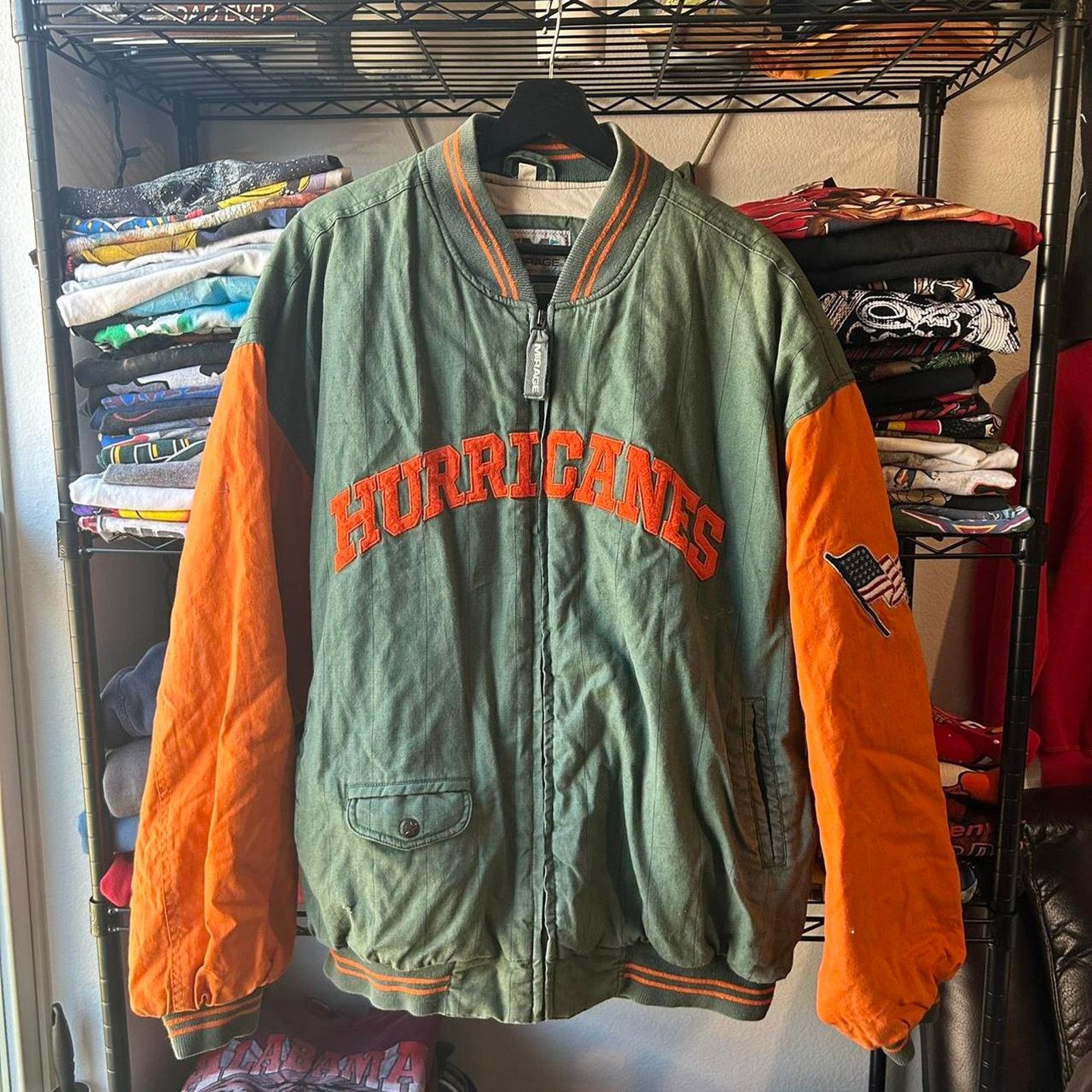 image of Vintage 1990S Miami Hurricans Jacket in Green, Men's (Size XL)