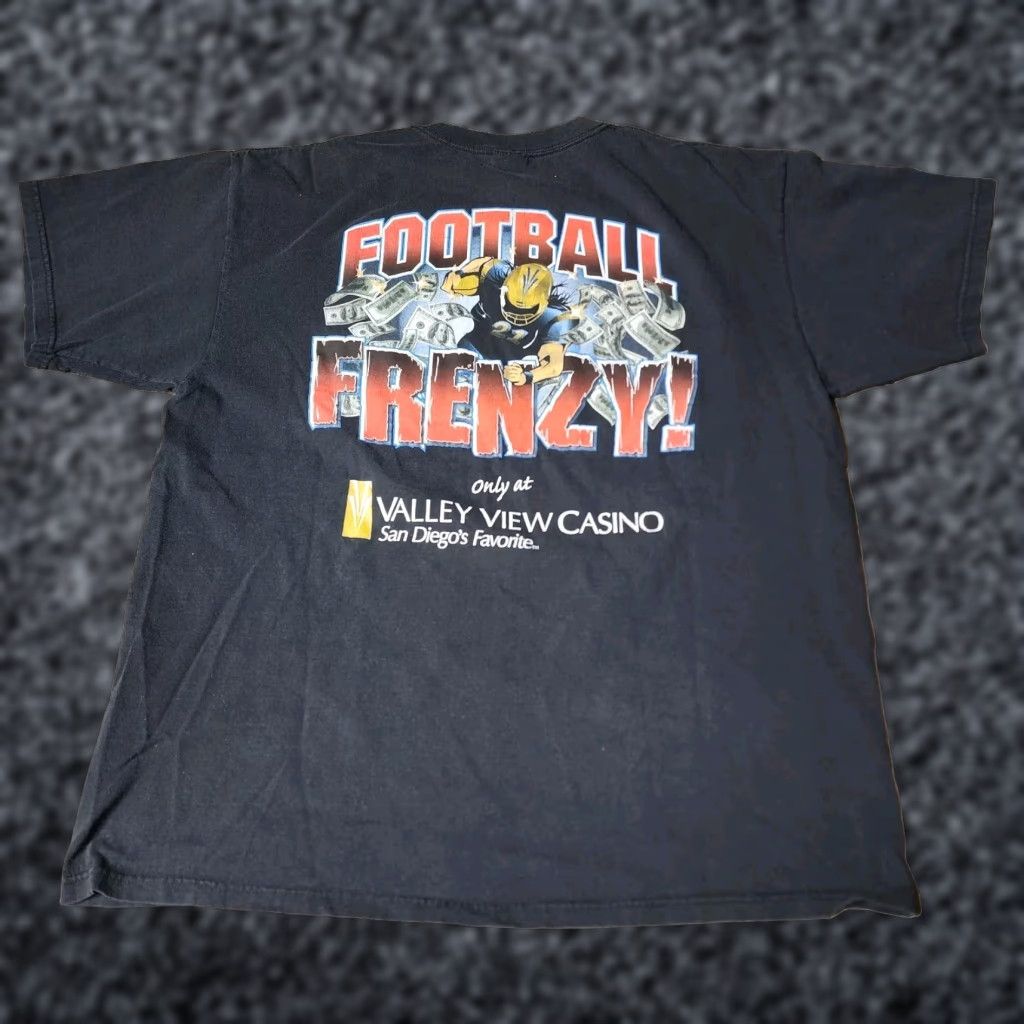 Anvil VINTAGE Anvil T-Shirt Football Mens XL Valley View Casino & Hotel CA Black Cotton Logo 90s Gambling Graphic Print Short Sleeve Crew Neck Size US XL / EU 56 / 4 - 1 Thumbnail