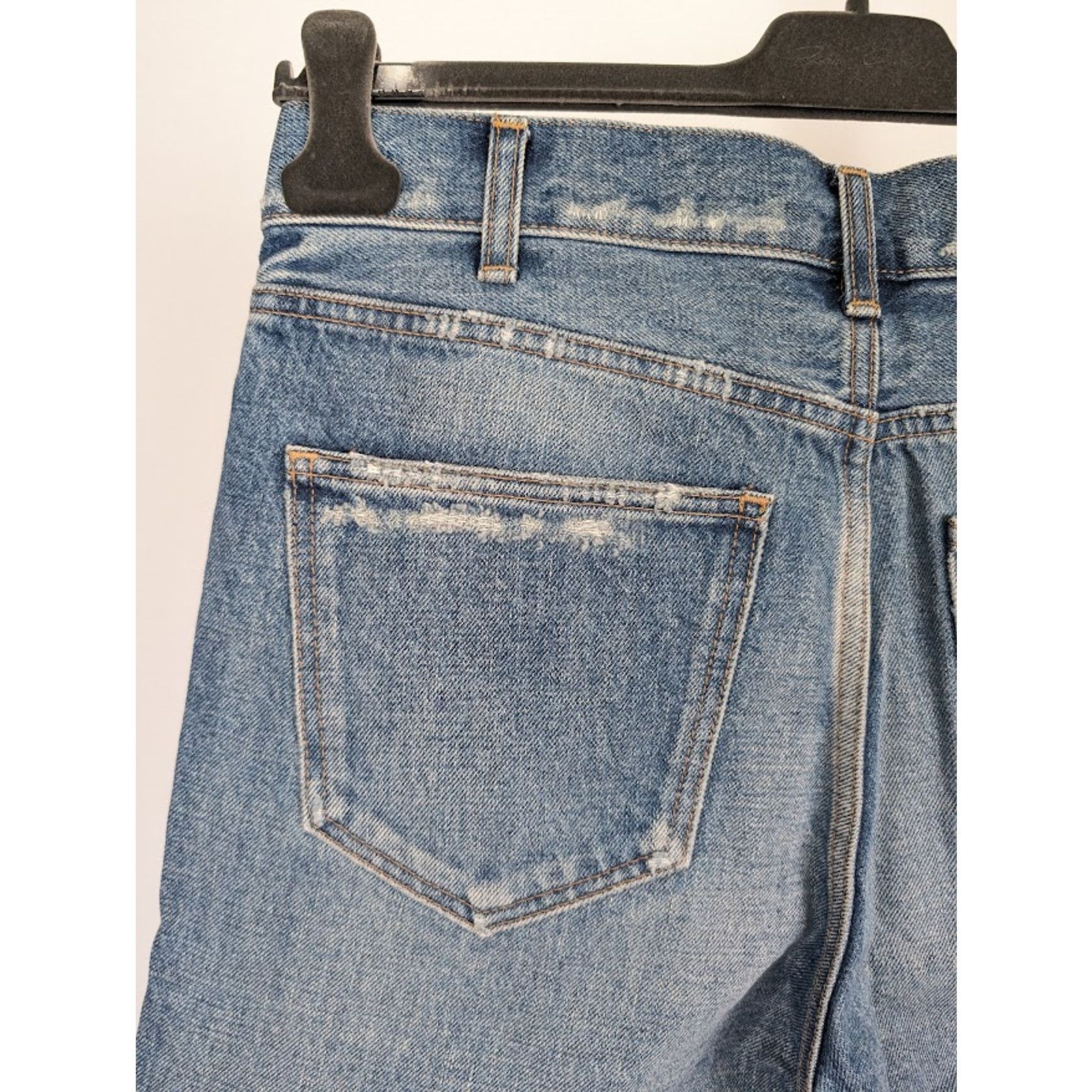 Celine o1rshd1 Denim Short Kurt Destroy in Rigid Indigo Size US 31 - 16 Thumbnail