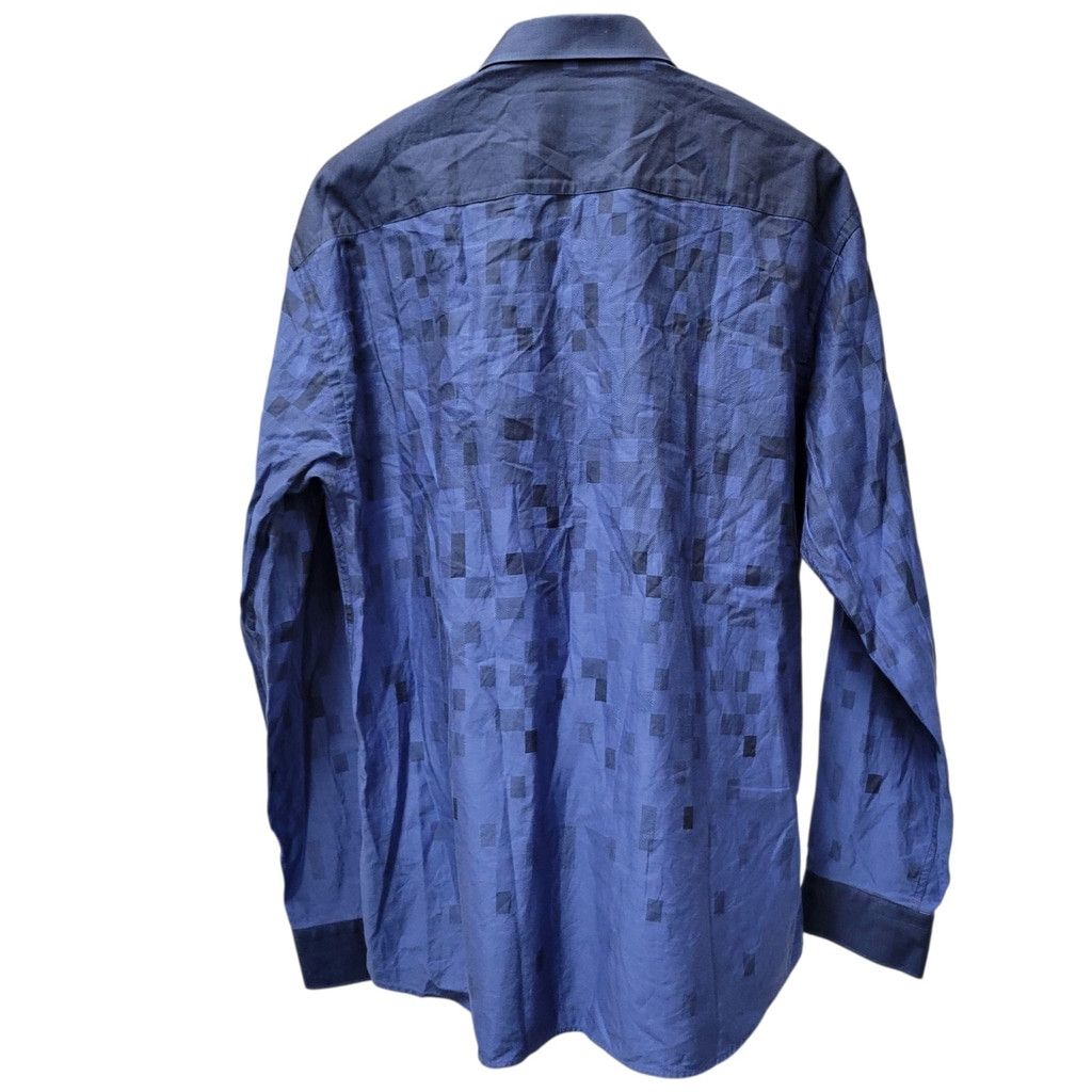 Maceoo MACEOO Italian Jacquard Fabric Blue Collared Long-Sleeves Me Size US XXL / EU 58 / 5 - 5 Thumbnail