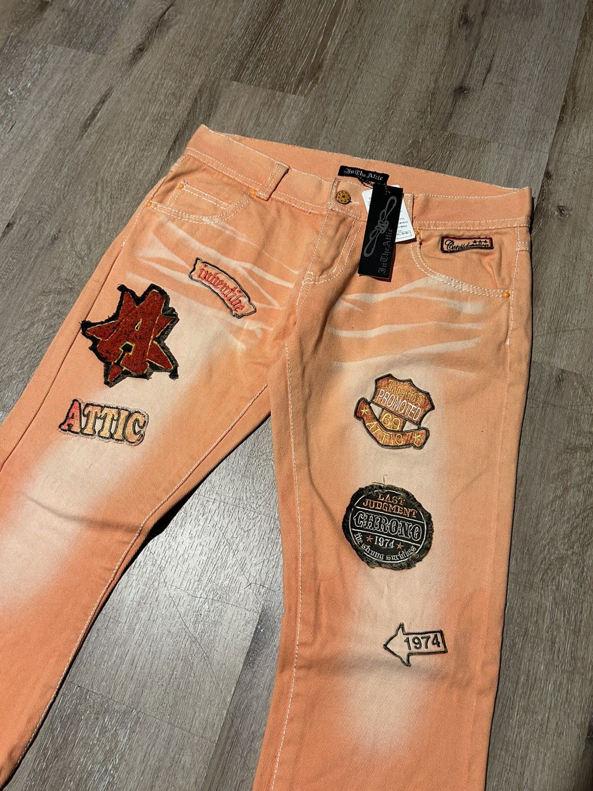 In The Attic In The Attic Faded Patchwork Embroidered Flare Jeans Size US 32 / EU 48 - 2 Thumbnail