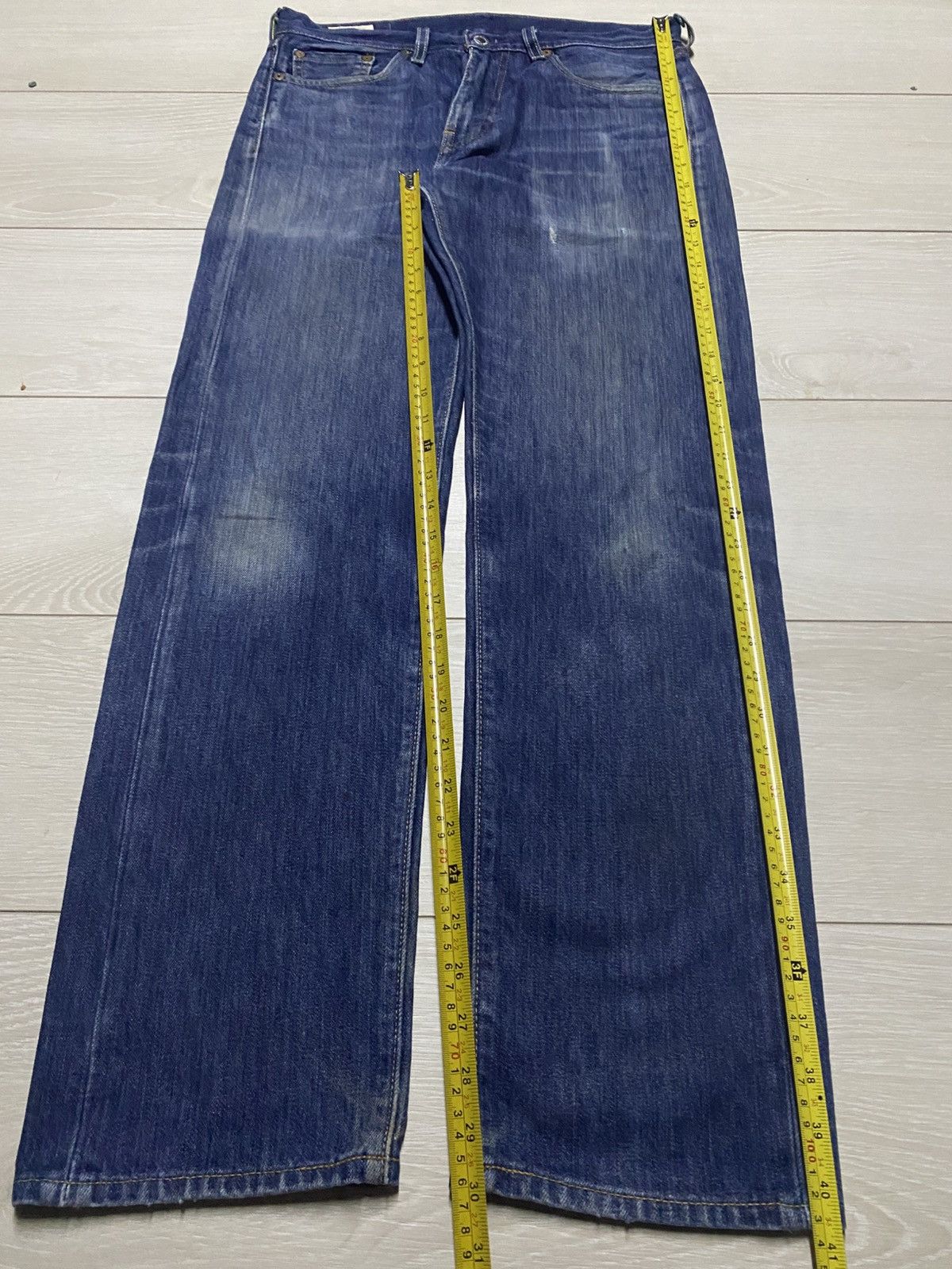 Levi's Vintage Levis Big E Y2K USA Blue Wash Distressed Jeans Size US 31 - 15 Thumbnail