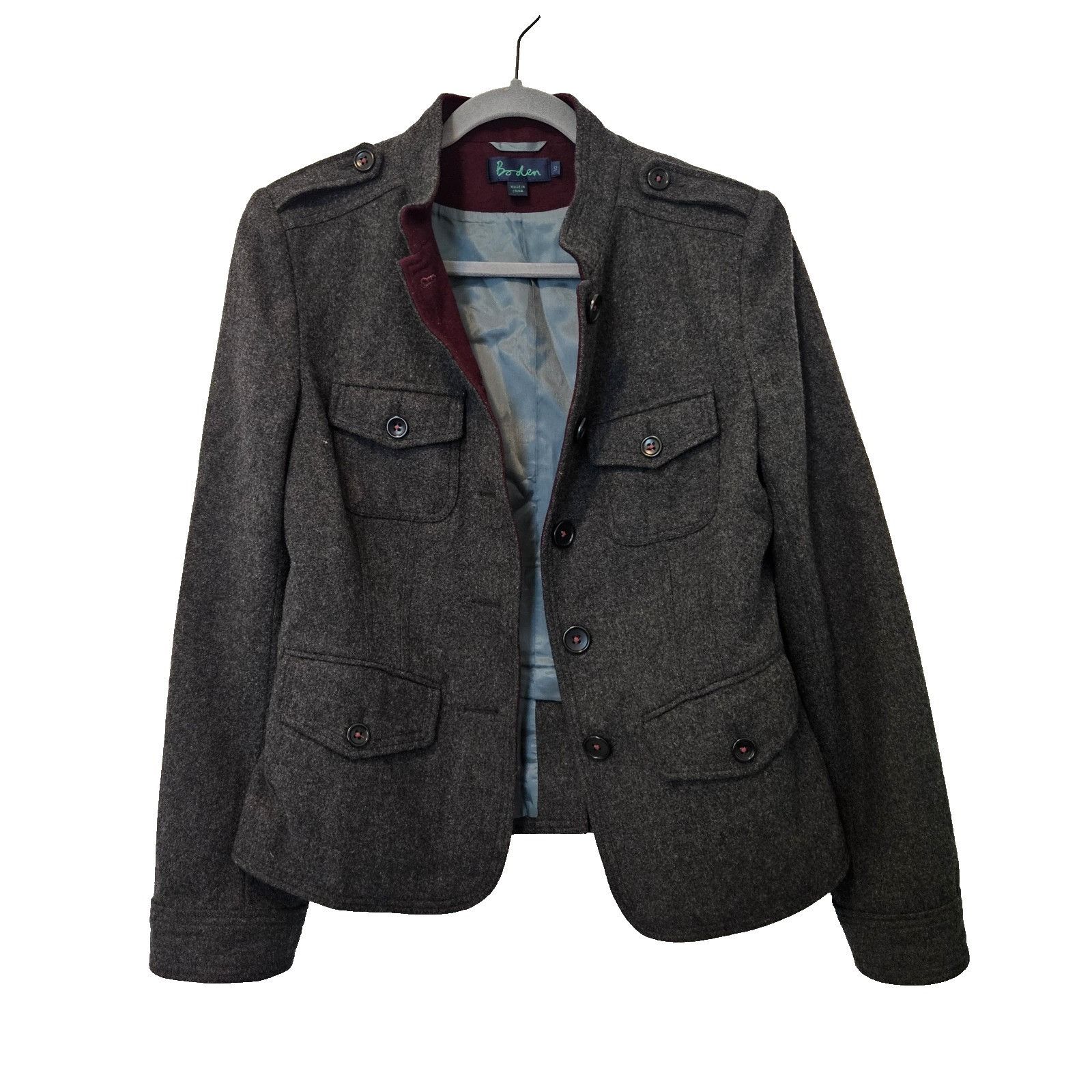 Boden Boden Charcoal Gray Wool Peacoat Jacket Womens 10 Size L / US 10 / IT 46 - 1 Thumbnail