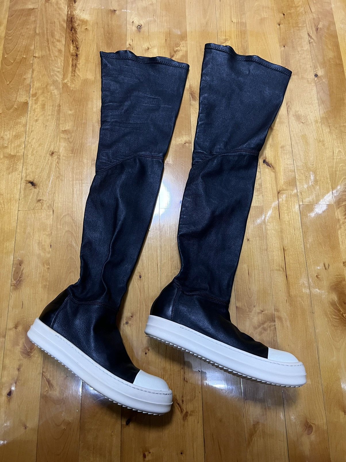 Rick Owens Rick owens mainline leather thigh high stocking sz36 Size US 6 / IT 36 - 4 Thumbnail
