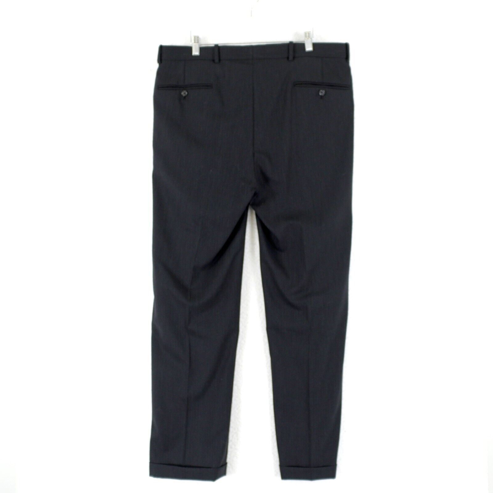 Pronto Uomo Pronto Uomo Wool Blue Pleated Cuffed Mid Rise Dress Pants 38 Size 38R - 5 Thumbnail