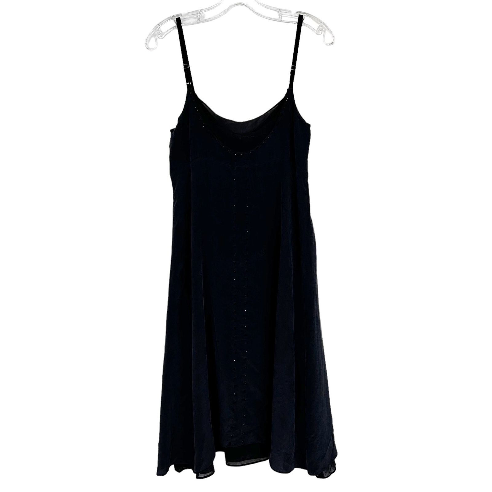 Theory Theory Black Silk Beaded Spaghetti Strap Dress Sz 4 Size S / US 4 / IT 40 - 7 Thumbnail