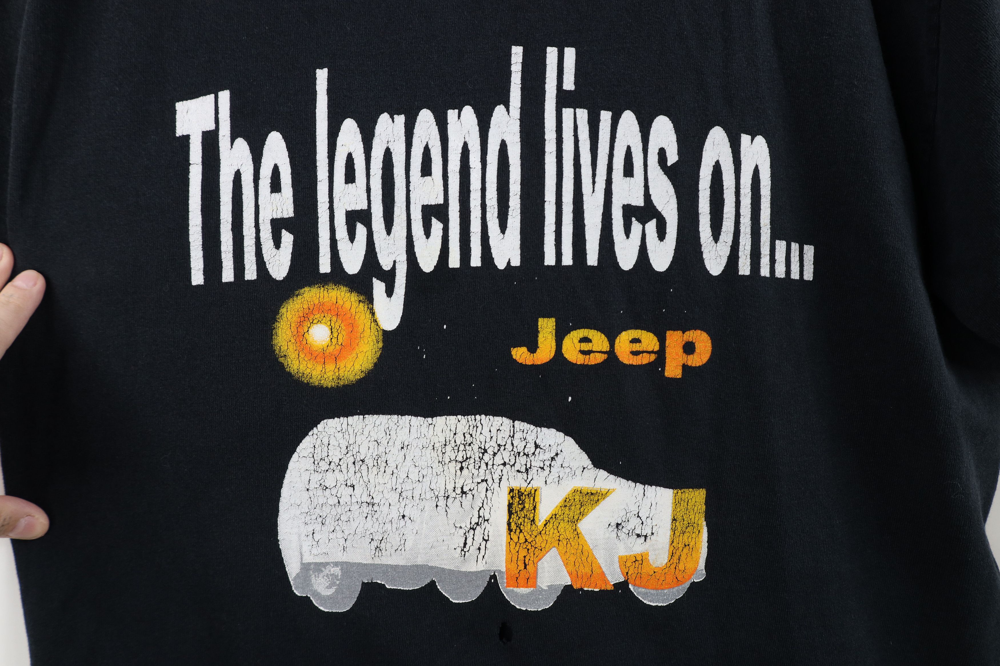 Vintage Vintage 90s Jeep Motors Spell The Legend Lives On T-Shirt Size US L / EU 52-54 / 3 - 4 Thumbnail