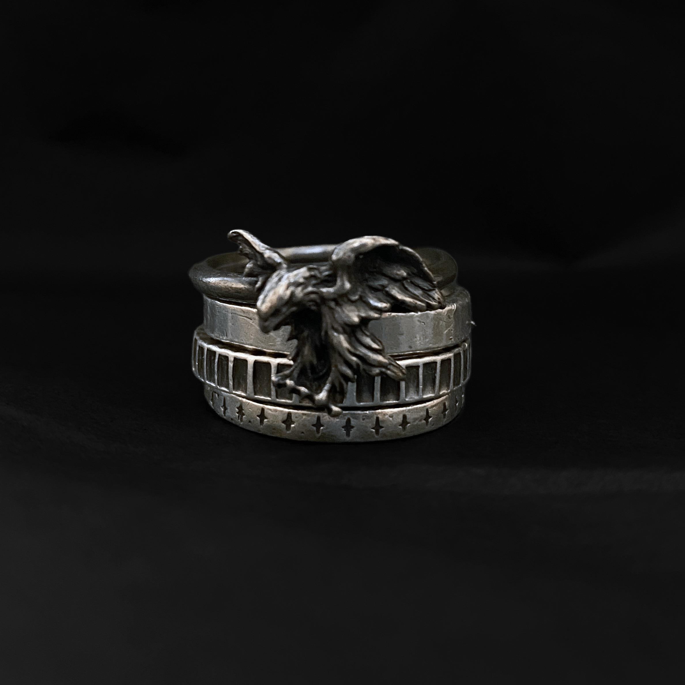 Sterling Silver Eagle Combi Stack Rings