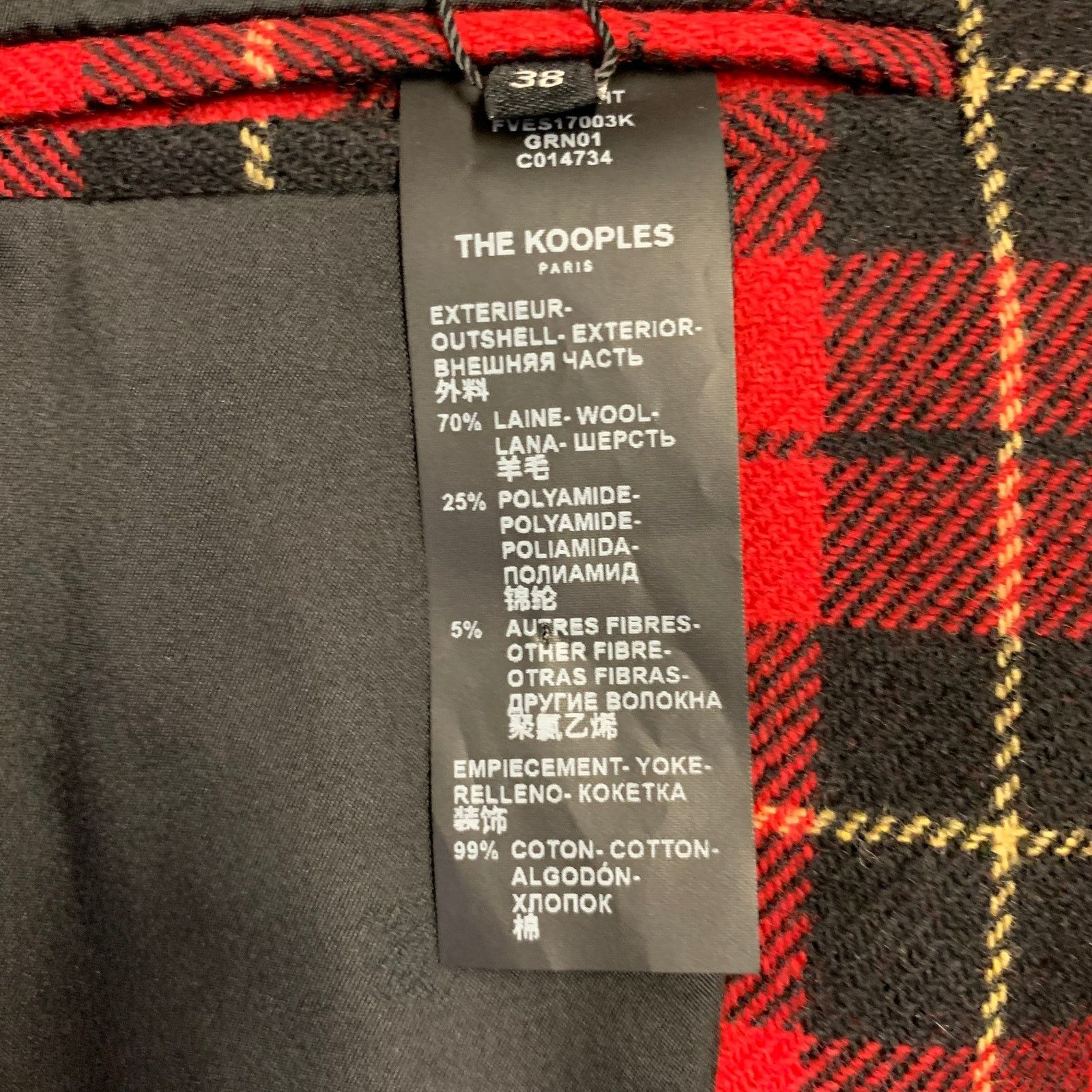 The Kooples THE KOOPLES Jokers Red Black Yellow Wool Plaid Jacket Blazer Size M / US 6-8 / IT 42-44 - 9 Thumbnail