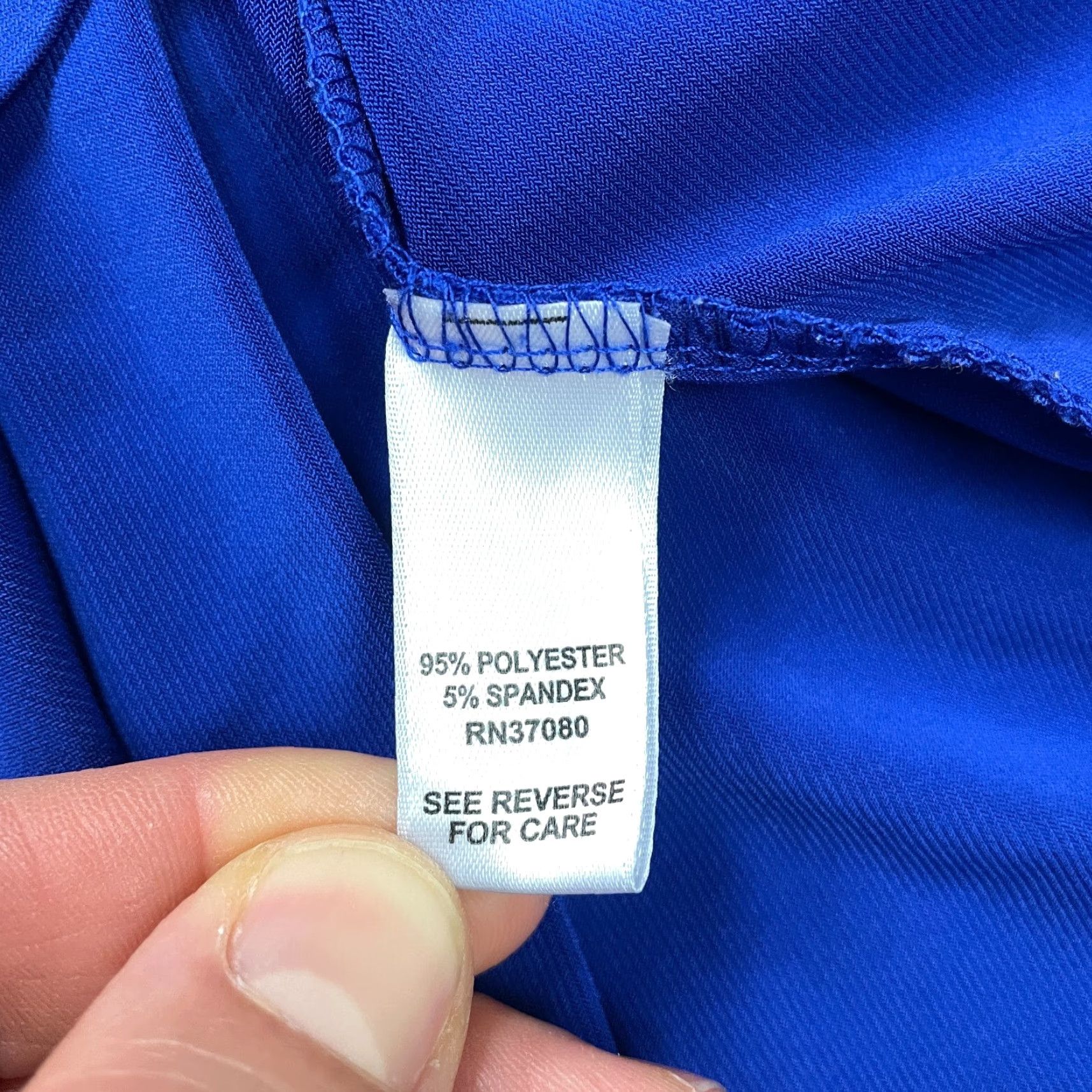 Vintage Cato Blouse Womens Plus 18/20W Royal Blue Key Hole Oversized Stretch Top Size 3XL / US 20-22 - 5 Thumbnail