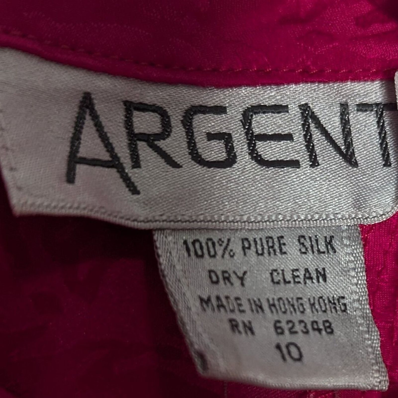 Vintage Argenti Vintage 80's Bright Pink Silk Dress Long Sleeve Size M / US 6-8 / IT 42-44 - 4 Thumbnail