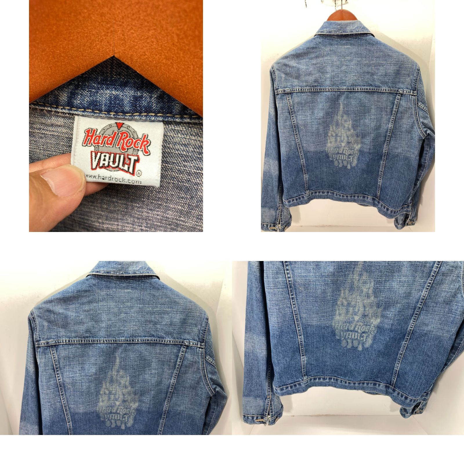 Hard Rock Cafe VINTAGE Hard Rock Vault Orlando Jacket Womens Medium Blue Denim Button Front Size M / US 6-8 / IT 42-44 - 8 Thumbnail