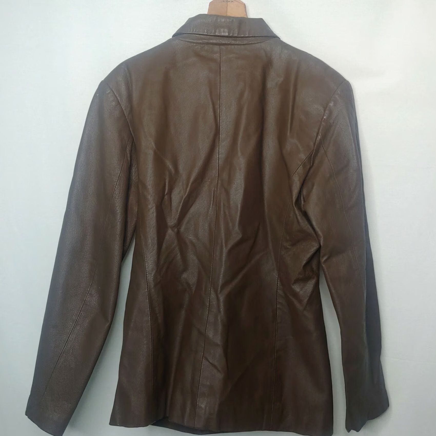Vintage VINTAGE Forenza Leather Jacket Brown Button Up Collared Mid-Length Womens L 90s Casual Size L / US 10 / IT 46 - 4 Thumbnail