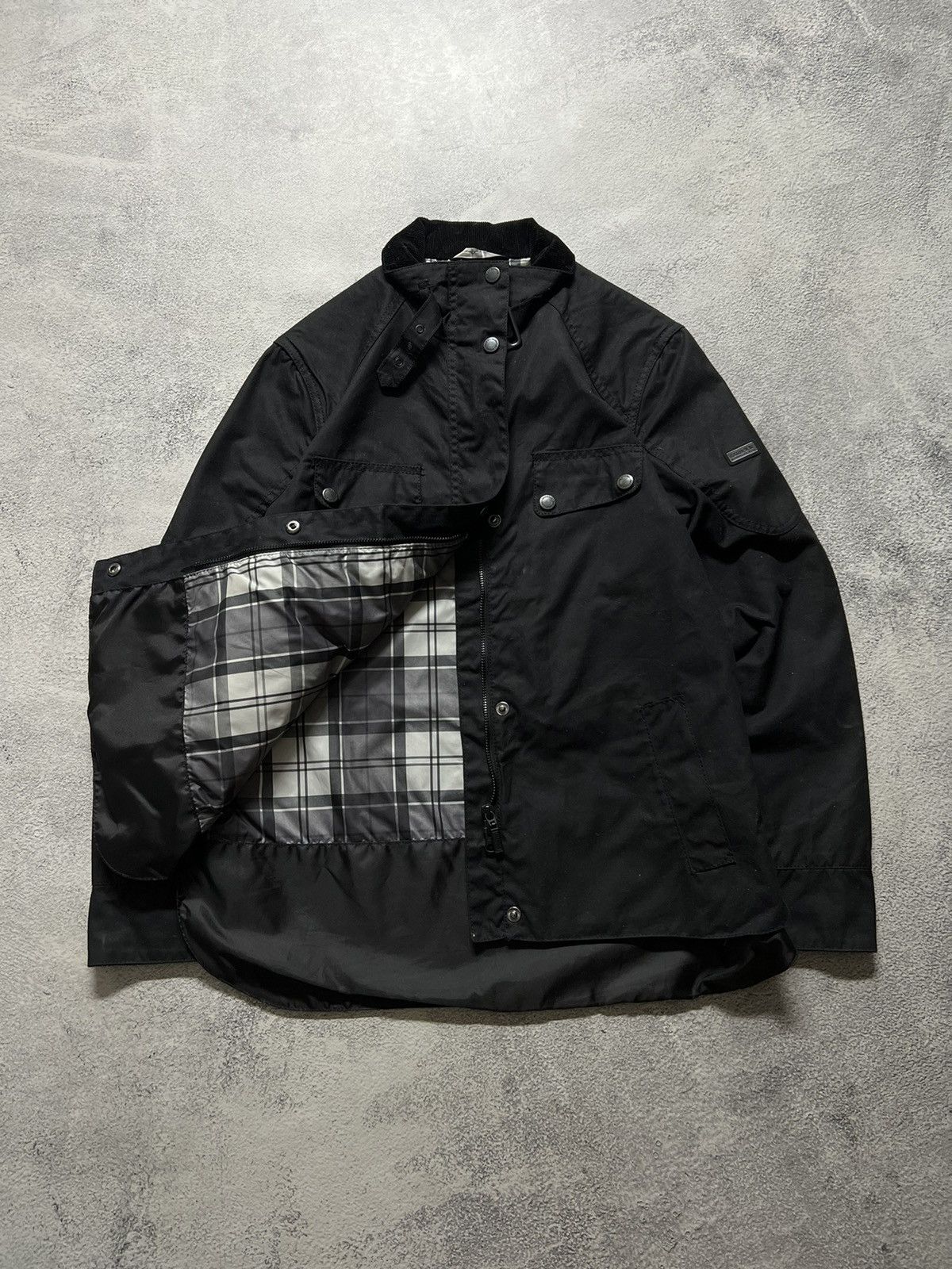 Barbour × Vintage Vintage Barbour International B.Intl Atomizer Wax Jacket 00s Size M / US 6-8 / IT 42-44 - 7 Thumbnail