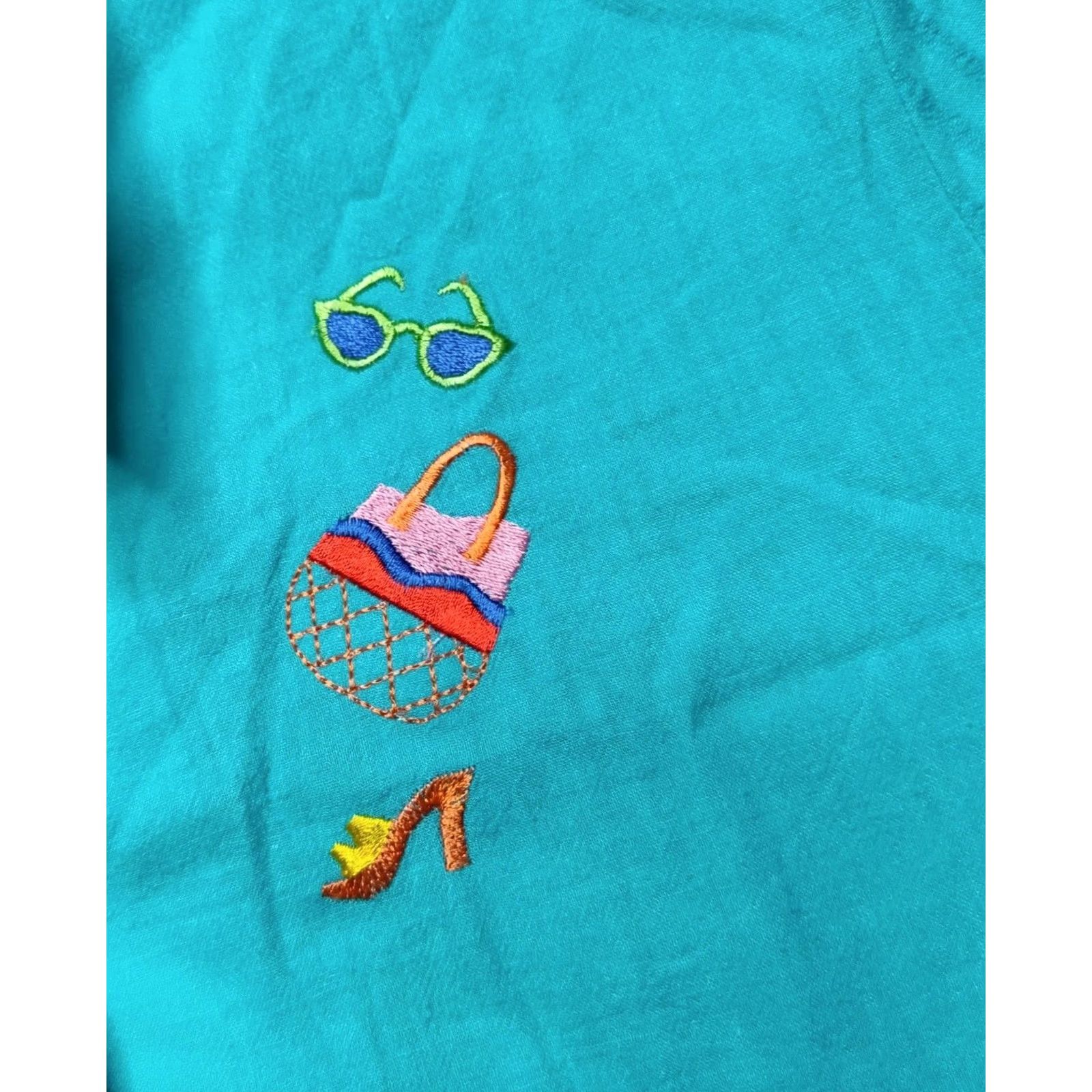 Jordan Brand VINTAGE JORDANA Blouse Women Small Blue Embroidered NEW DEADSTOCK Made in USA Size S / US 4 / IT 40 - 4 Thumbnail