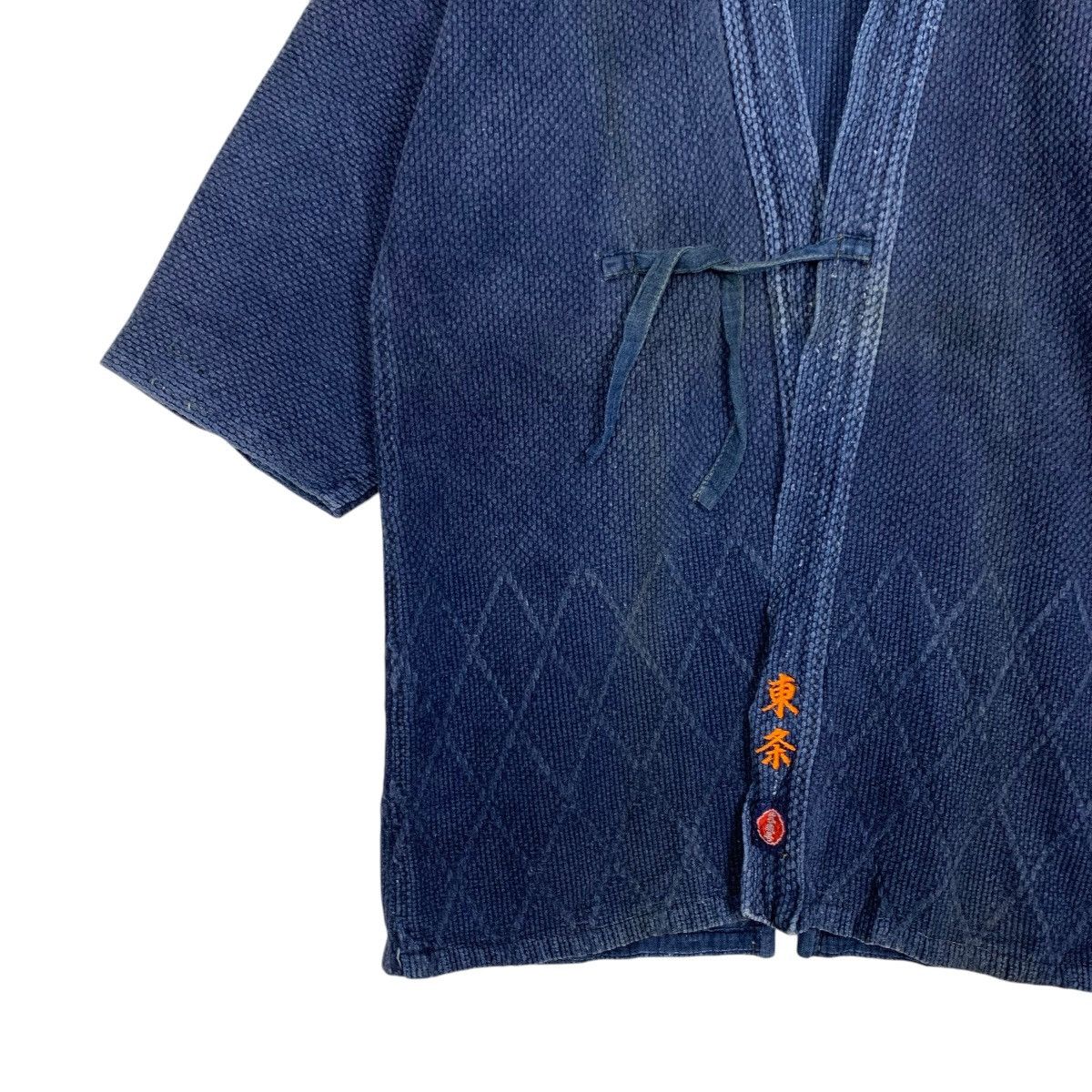 Vintage 90's Blue Indigo Sashiko Thick Weave Kimono Jacket 2767-C125 Size US M / EU 48-50 / 2 - 5 Thumbnail