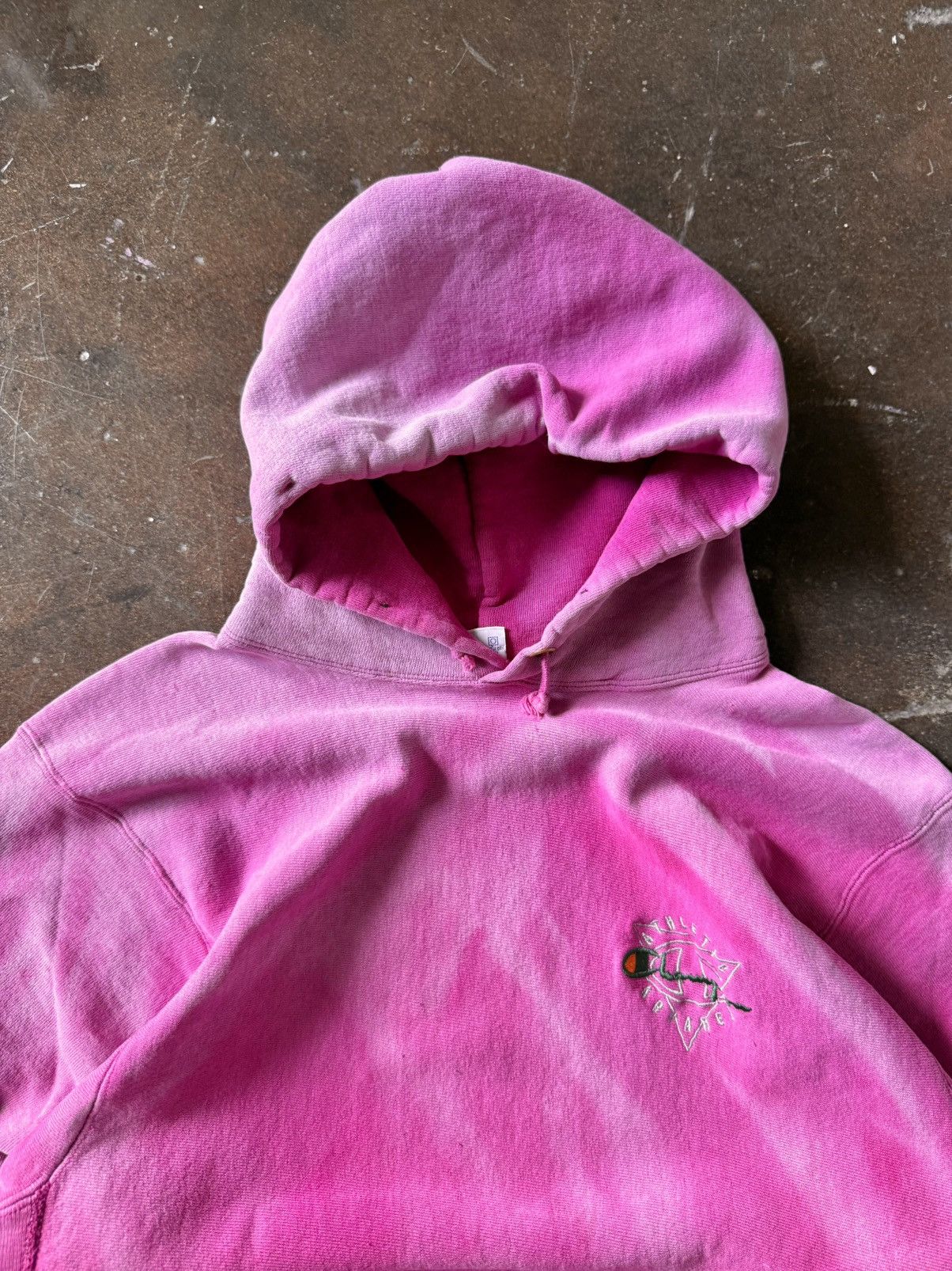 vintage 90s rare faded champion reverse weave pink hoodie
