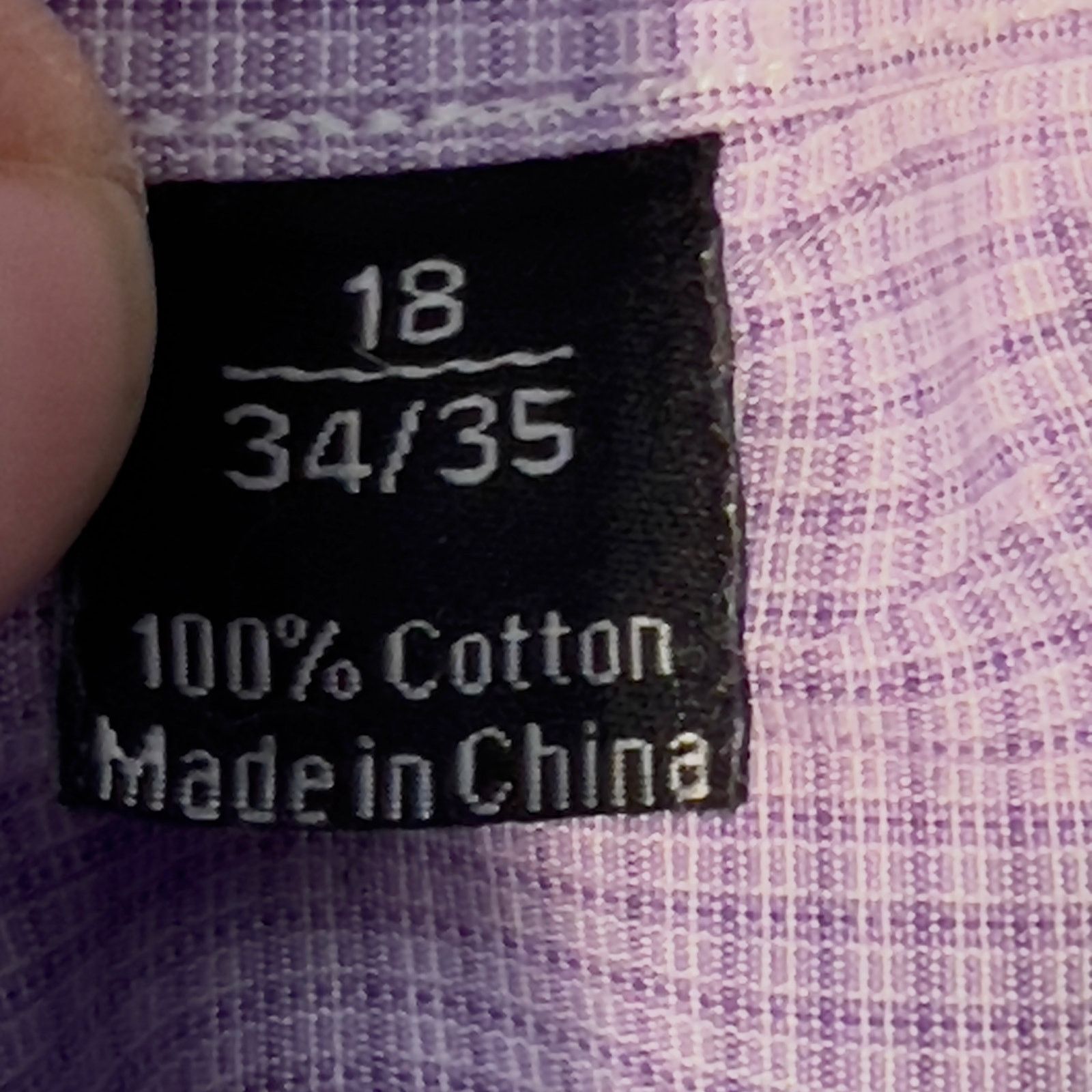 David Donahue David Donahue Dress Shirt Mens 18 34/35 Purple Micro Check Size US XL / EU 56 / 4 - 5 Thumbnail