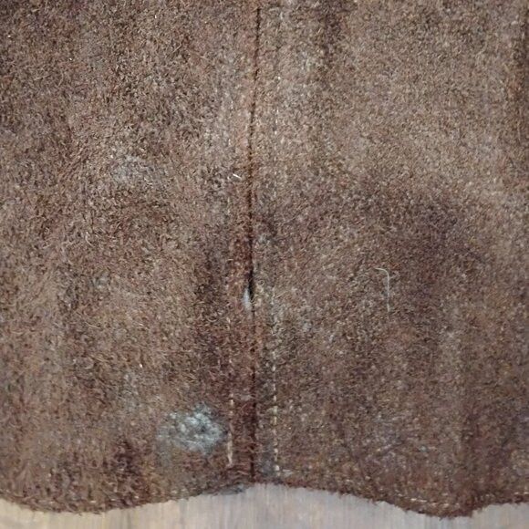 Other Vintage 60s Two Tone Suede Leather Mexican Cape Jacket Size L / US 10 / IT 46 - 2 Thumbnail
