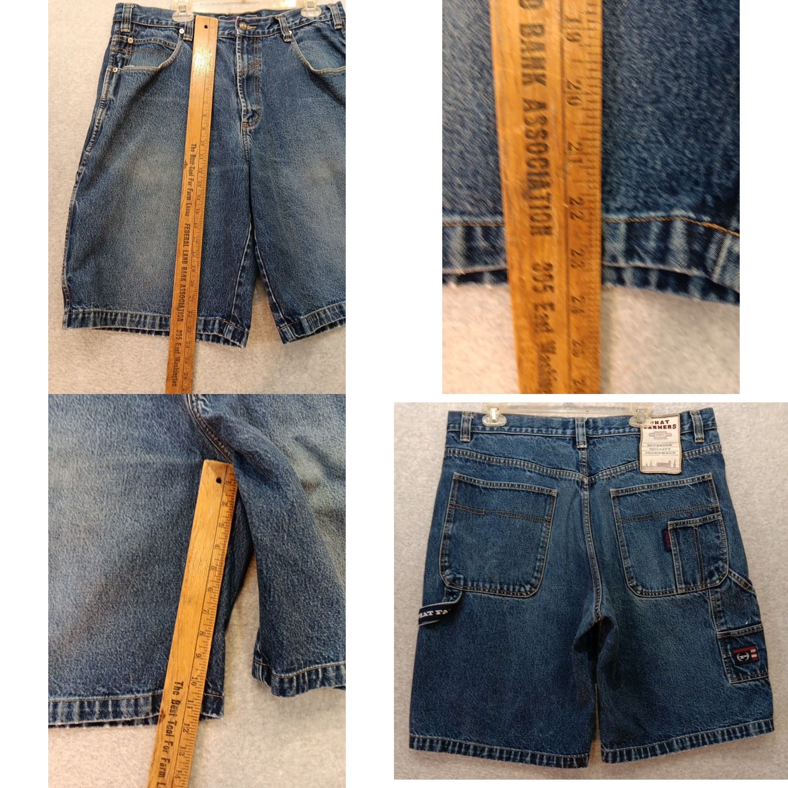 Phat Farm VINTAGE Phat Farm Carpenter Shorts Men 38 Baggy Wide Leg Hip Hop Y2K Blue Cotton 5-Pocket Logo Vintage 80s 90s Mens Size US 38 / EU 54 - 8 Thumbnail