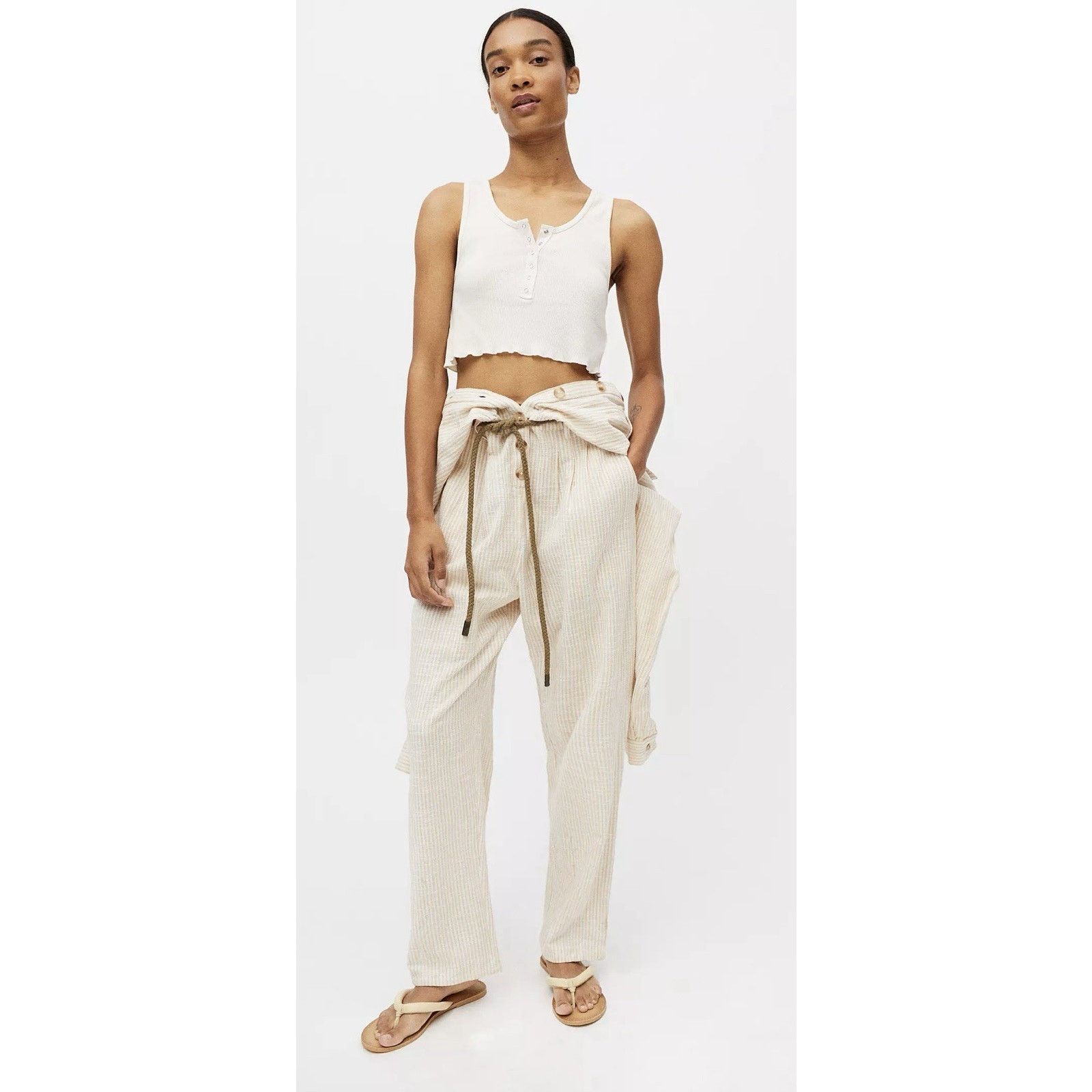Billabong Billabong Dare Me Coverall Jumpsuit Sz M Seersucker EUC Size 32" / US 10 / IT 46 - 3 Thumbnail