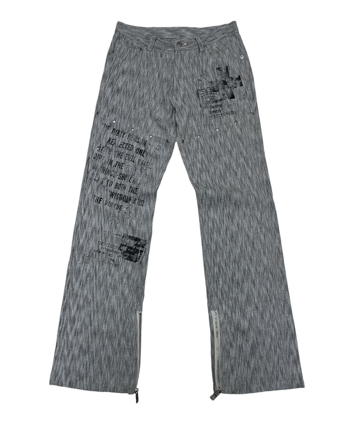 In The Attic Bernings Sho Designer Denim Flare Zipper Leg Pants Size US 29 - 1 Thumbnail