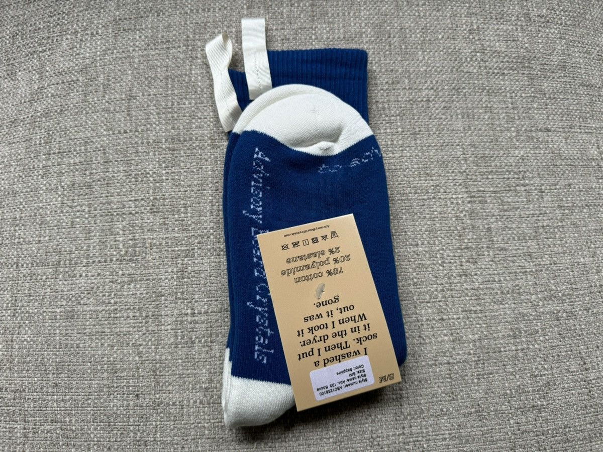 Advisory Board Crystals ITALY MADE ABC Socks Blue White ABC. 123 Cream Size ONE SIZE - 2 Thumbnail