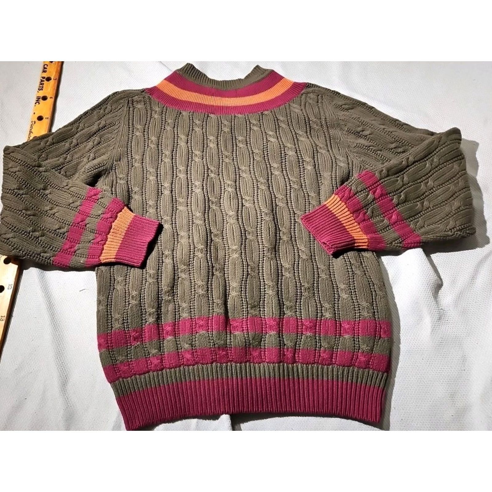 Gant VINTAGE GANT Sweater Mens Large Green Cable-Knit Fisherman 90s Size US L / EU 52-54 / 3 - 7 Thumbnail