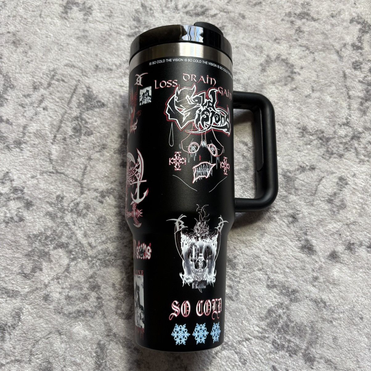 Bladee Cold Visions Tumbler Cup Mug Black