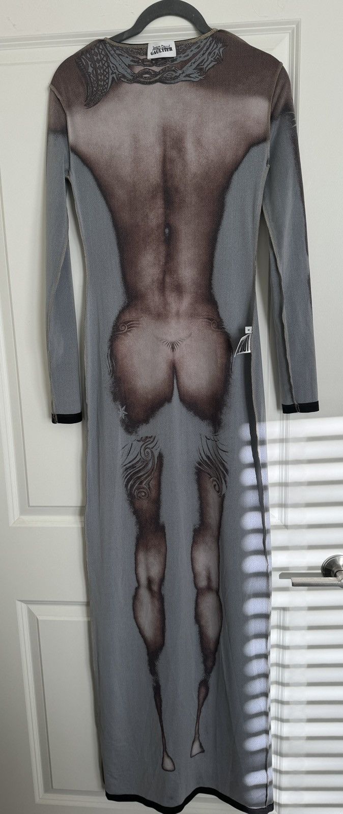 Jean Paul Gaultier Jean Paul Gautier The Long Ebony Body Tattoo Dress Dark Nude Size S / US 4 / IT 40 - 17 Thumbnail