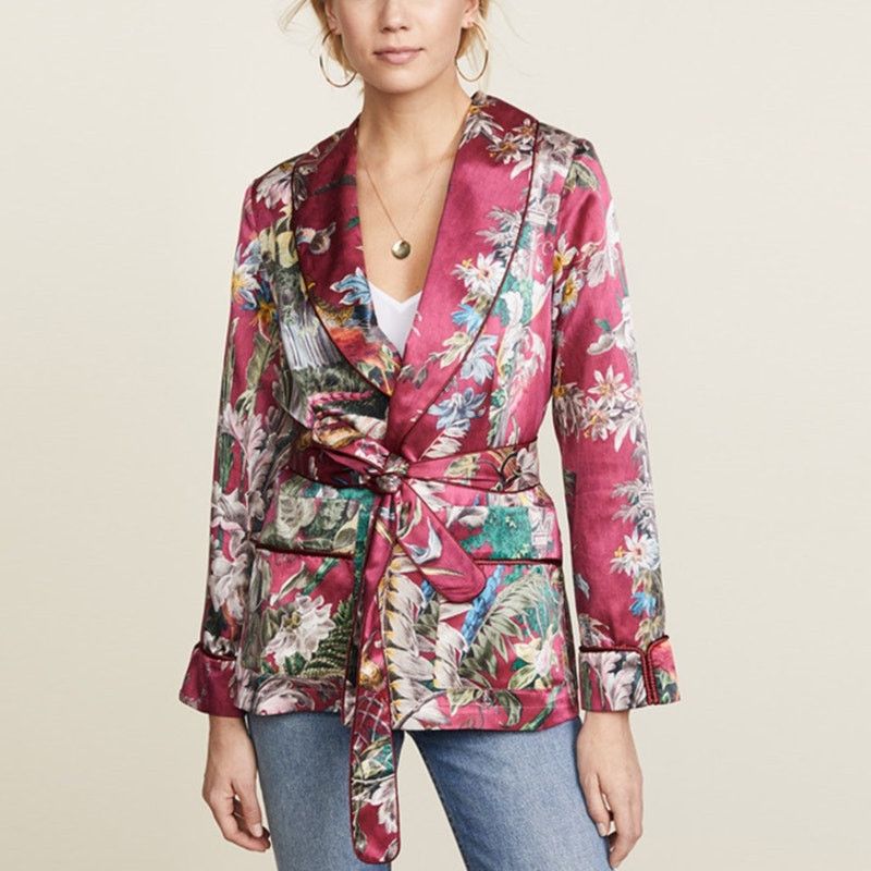F.R.S F.R.S For Restless Sleepers Floral Silk Kimono Jacket Sz XS Size XS / US 0-2 / IT 36-38 - 1 Thumbnail