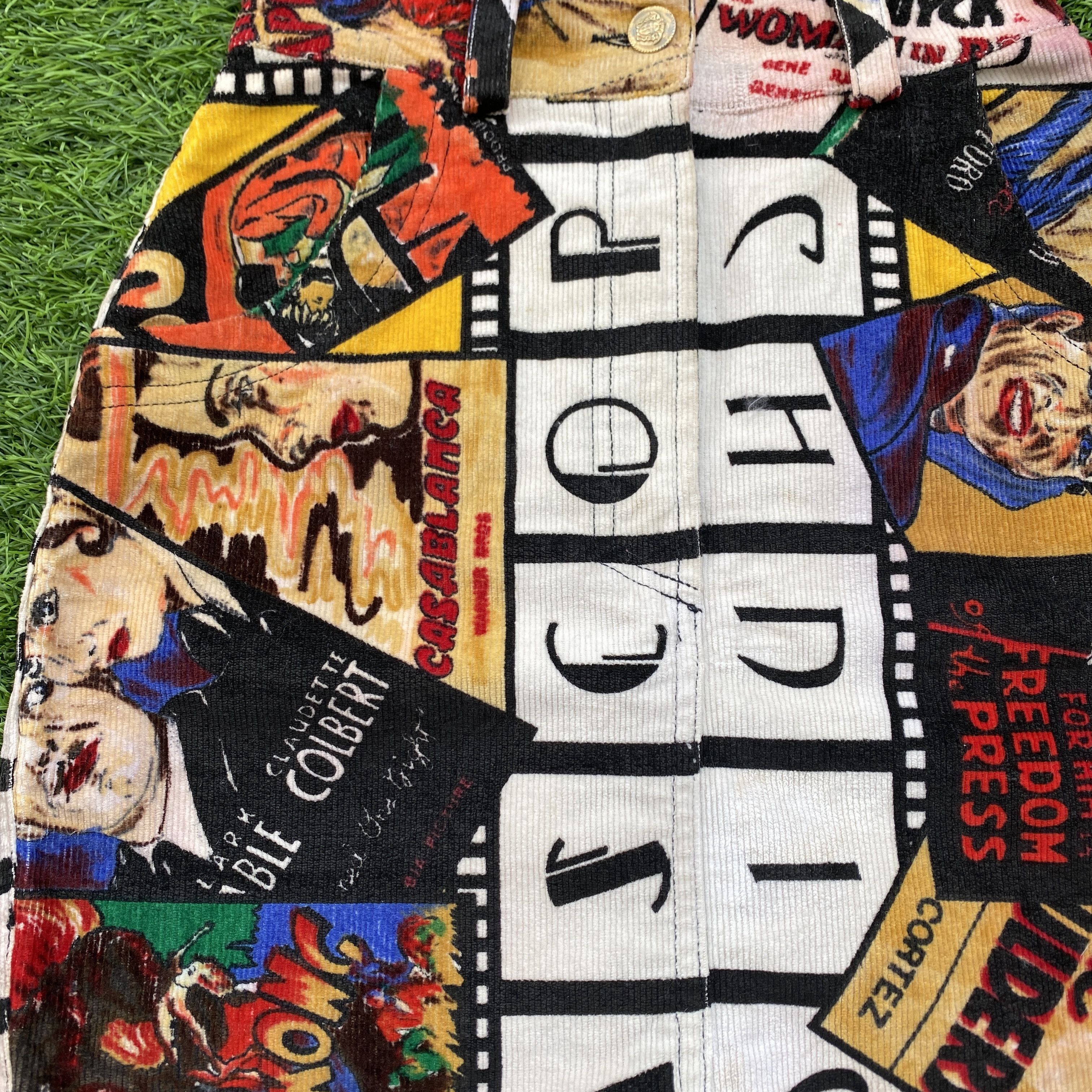 Versace Rare Vintage Versace Corduroy HW Skirt 80s Cinema Size 24" / US 00 / IT 34 - 2 Thumbnail