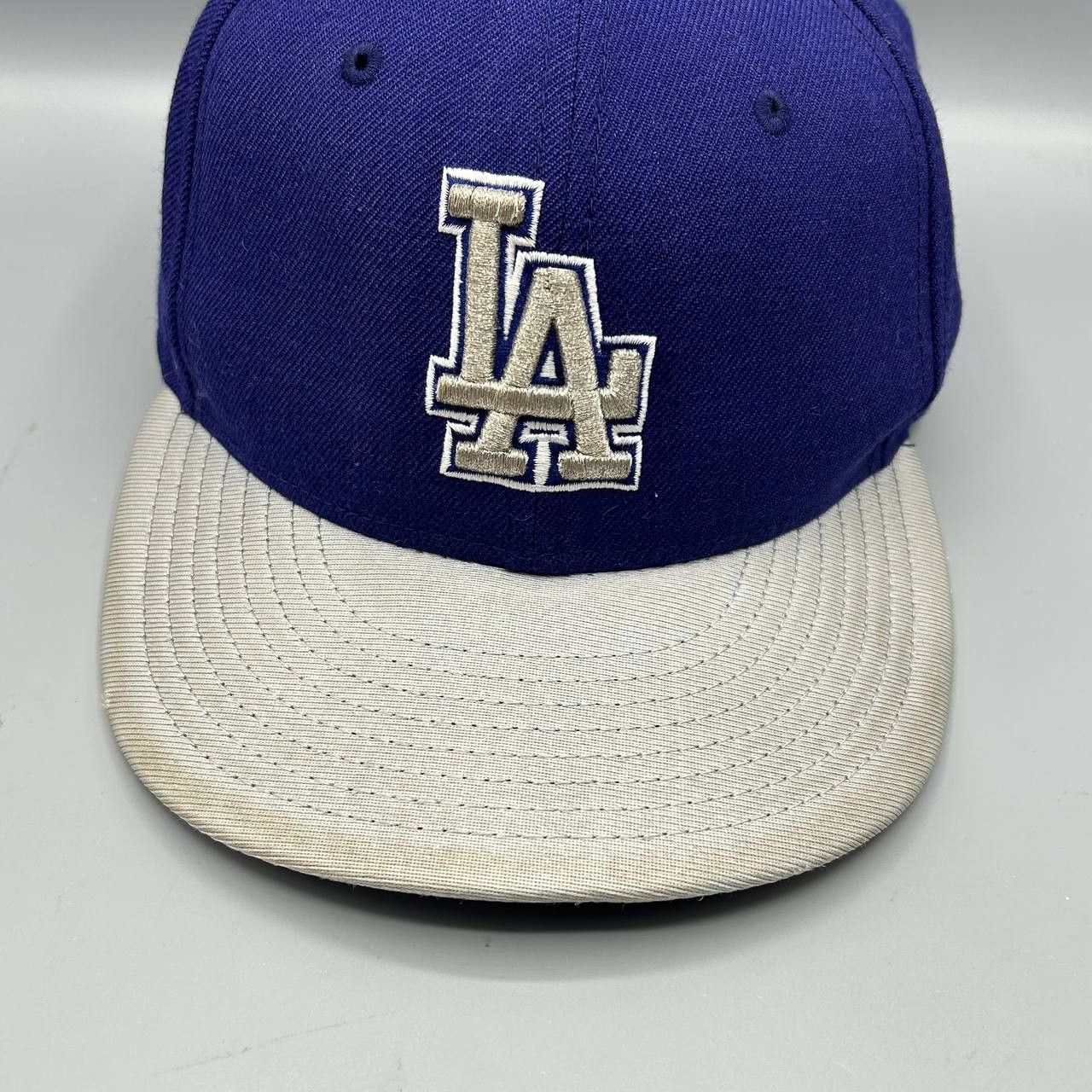 New Era Los Angeles LA Dodgers Hat Men 7 5/8 Blue MLB Fitted Cap Size ONE SIZE - 3 Thumbnail