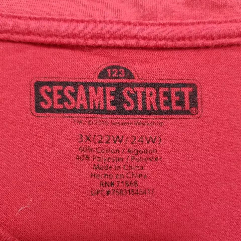 Other Sesame Street Shirt Womens 3X Red Short Sleeve Size ONE SIZE - 6 Thumbnail