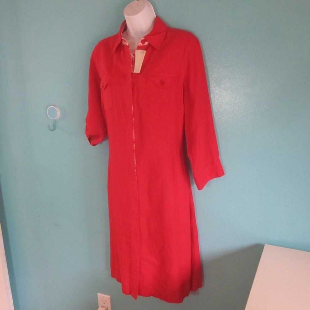 Other D. Sport Red Linen Dress Size 10 US Size M / US 6-8 / IT 42-44 - 14 Thumbnail