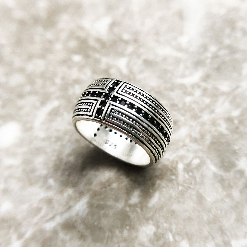 Jewelry SIZE 9 925 Sterling Silver CZ Cross Ring Size ONE SIZE - 3 Thumbnail