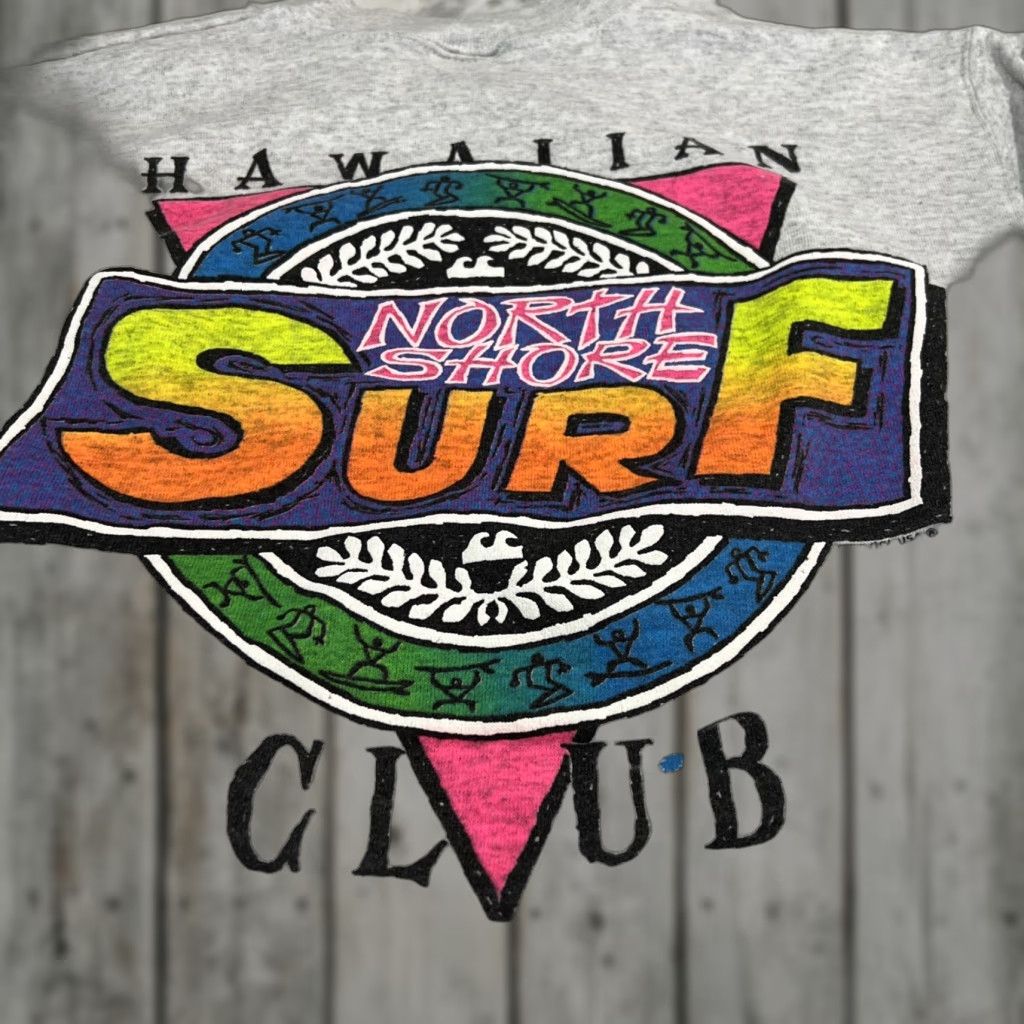 TEE JAYS VINTAGE Tee Jays Sweatshirt Men M Hawaiian North Shore Surf Club Graphic Print Puffy Paint Gray Cotton Blend Crew Neck Pullover Size US M / EU 48-50 / 2 - 1 Thumbnail