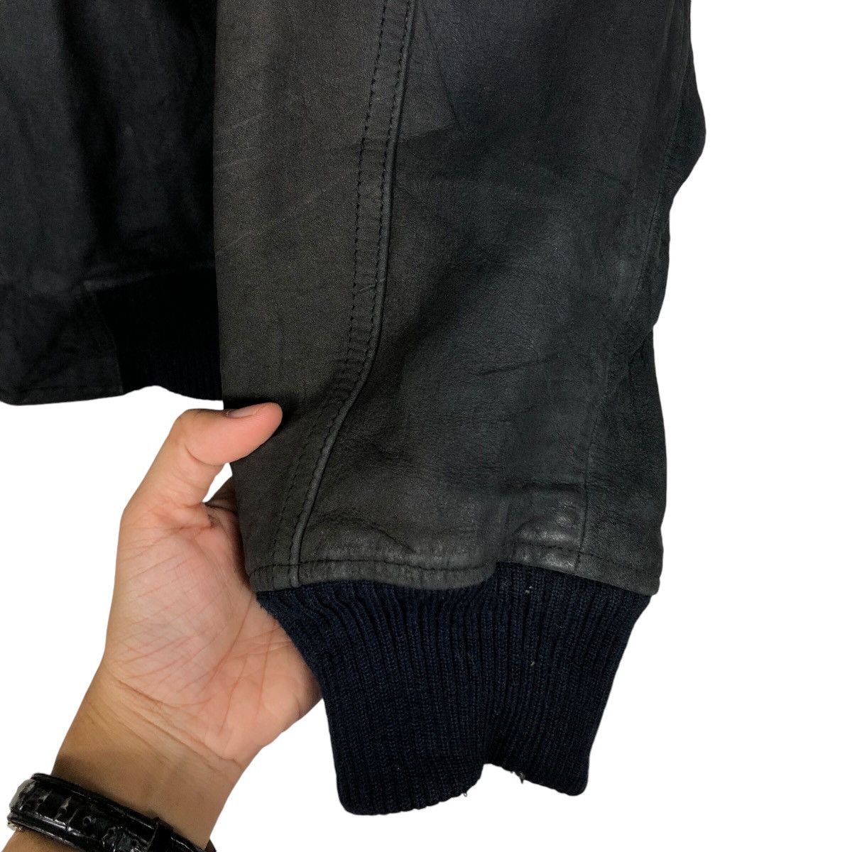 Japanese Brand 📌Vintage Bomber Leather Jacket Vario Max Issey Miyake Size US L / EU 52-54 / 3 - 16 Thumbnail