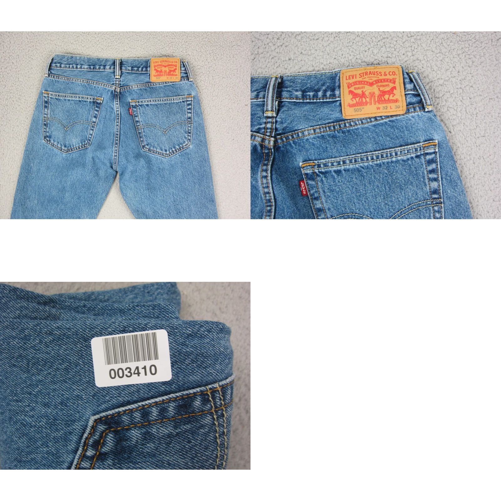 Levi's Levi's 505 Jeans Mens 32x27 Blue Medium Wash Straight Denim Regular Zipper Button Pocket 90s Vintage? No Size US 32 / EU 48 - 10 Thumbnail