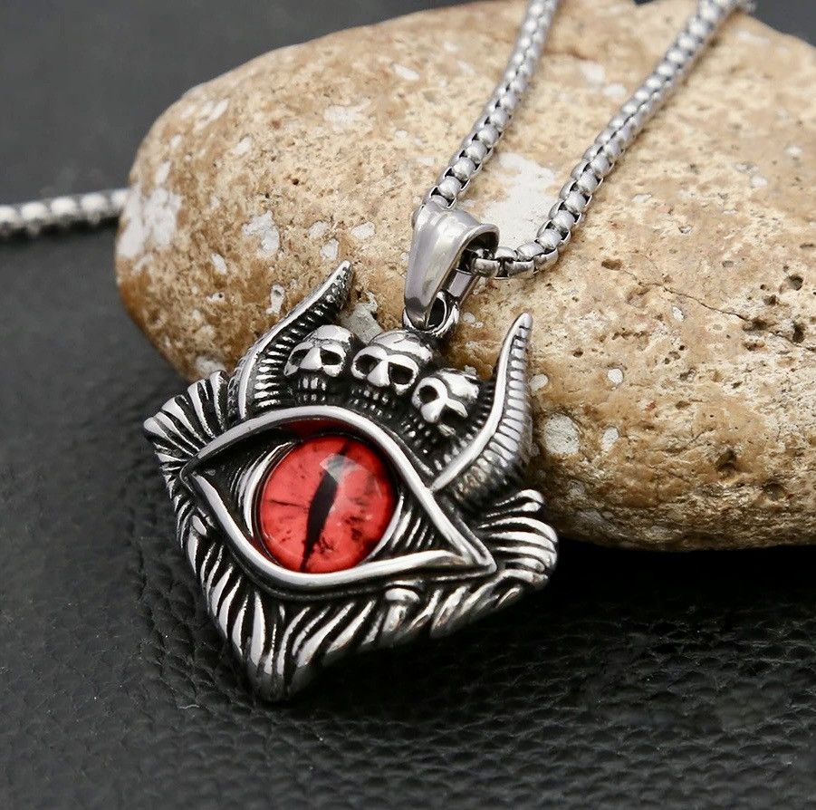 Vintage Retro Red Demon Eyes Necklace Size ONE SIZE - 1 Thumbnail