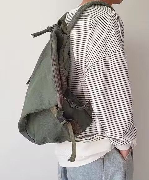 Japanese Brand Retro y2k irregular canvas backpack aesthetic Size ONE SIZE - 1 Thumbnail