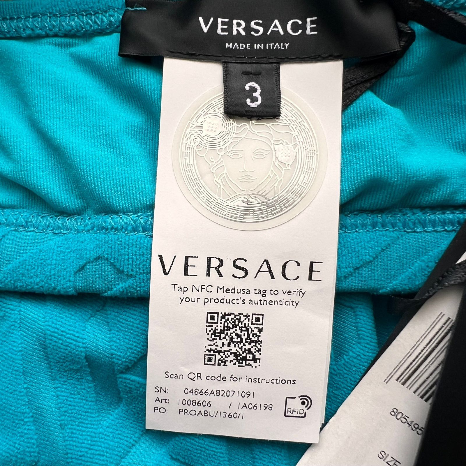 Calvin Klein VERSACE Greca Sponge Knit Bikini Top and Bottom Set, XS Size ONE SIZE - 10 Thumbnail