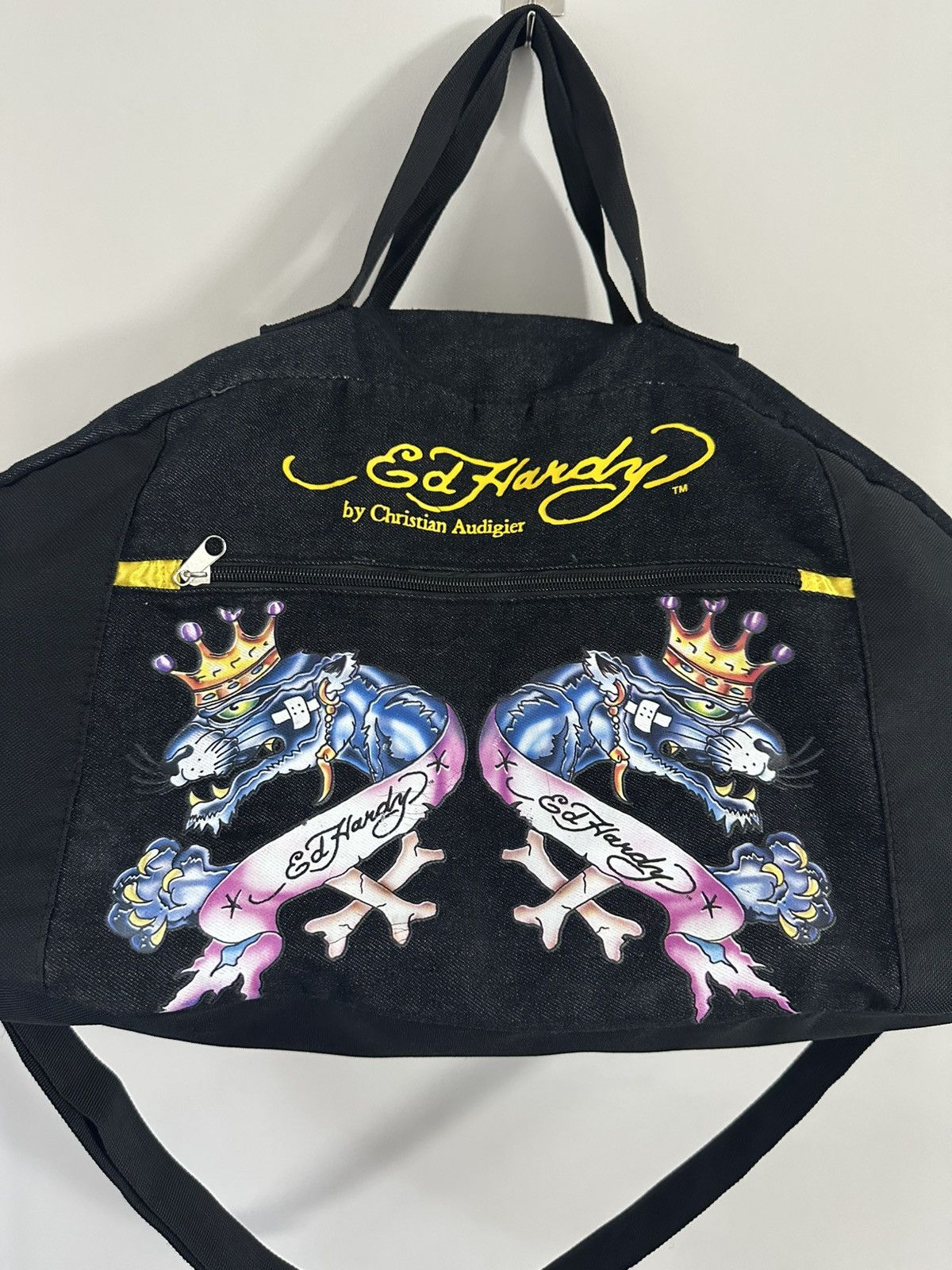 Ed Hardy Vintage Ed Hardy Double Panther Duffle Gym Bag 00s Tattoo Size ONE SIZE - 2 Thumbnail