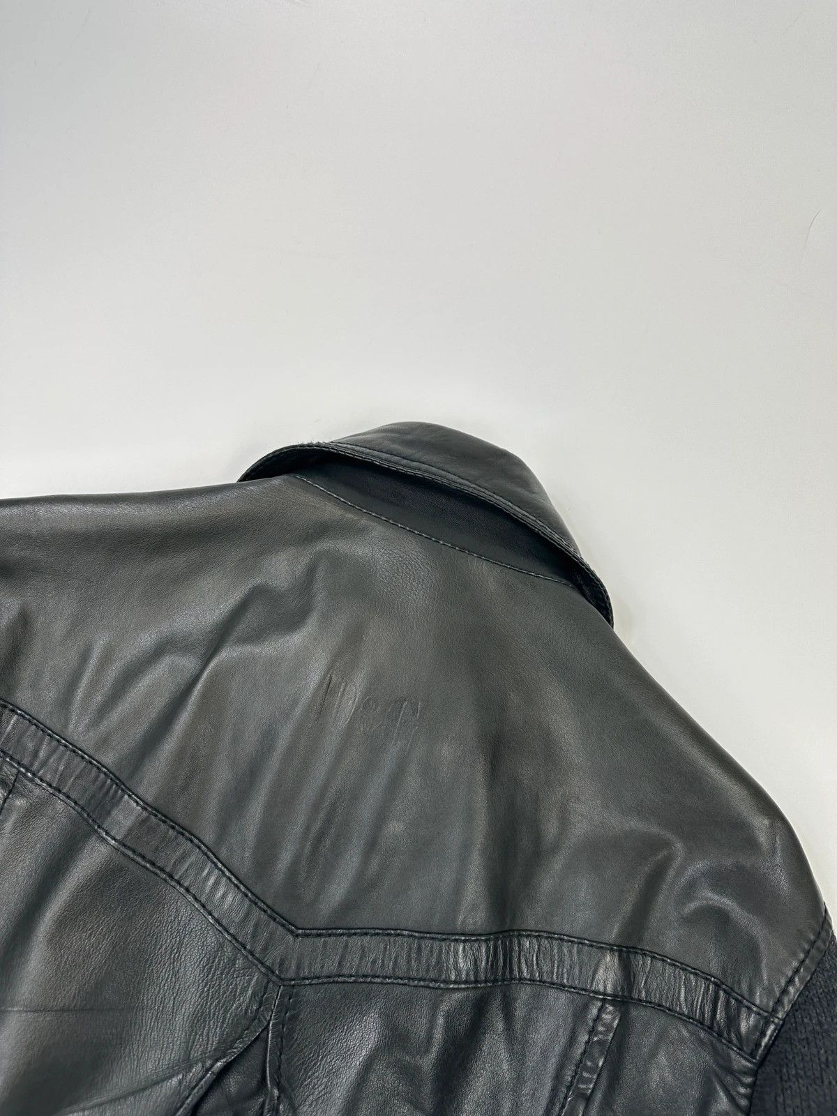 Dolce & Gabbana Dolce & Gabbana 00s Black Hyrbrid Lamb Leather & Wool Jacket Size US M / EU 48-50 / 2 - 7 Thumbnail