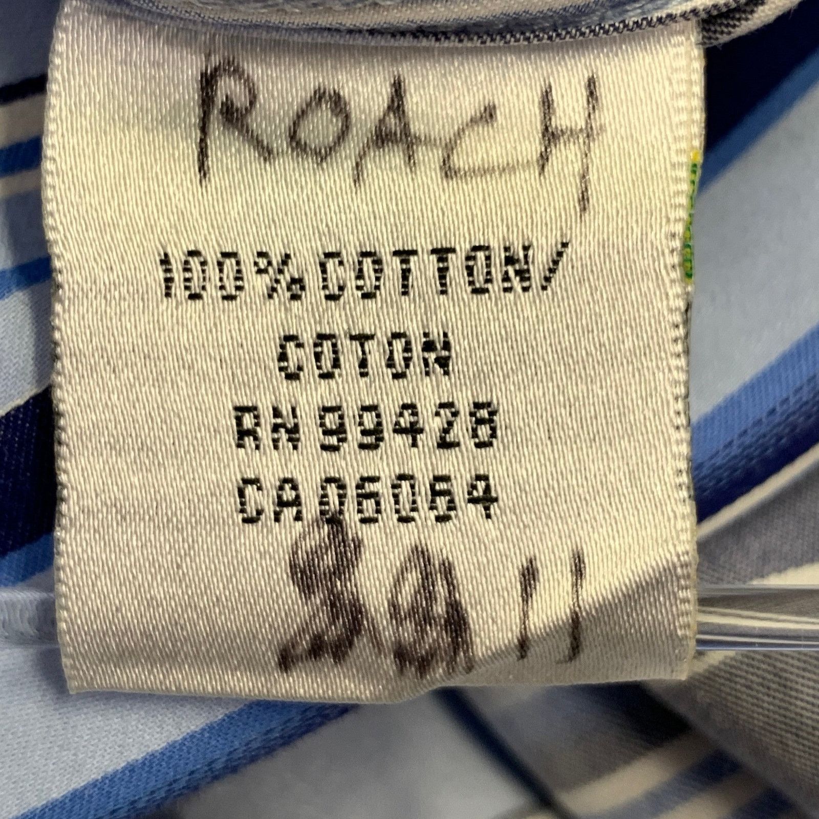 Other Blue Navy Stripe Cotton Spread Collar Long Sleeve Shirt Size US XL / EU 56 / 4 - 6 Thumbnail