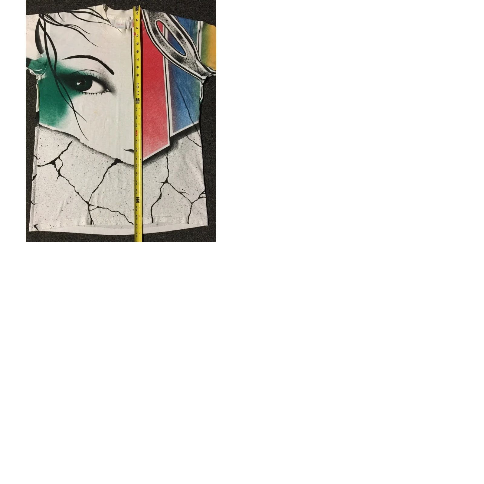 Vintage Vtg 90s Space Girl Abstract Art AOP Shirt M Single Stitch Vaporwave Grunge 80s Size US M / EU 48-50 / 2 - 9 Thumbnail