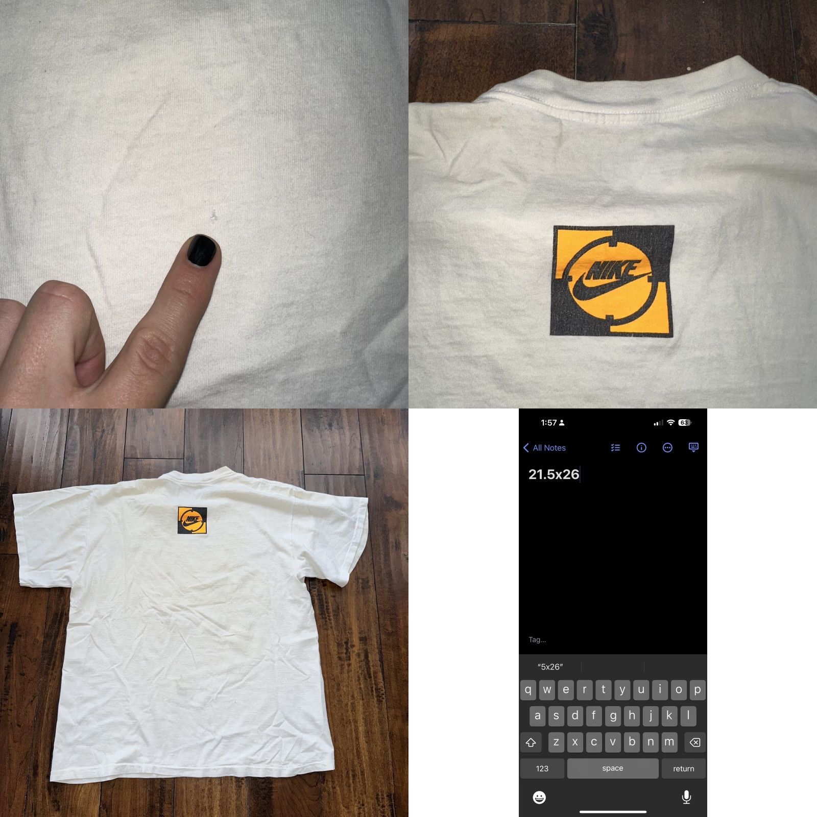Nike Nike T Shirt Mens 90s Vintage Graphic Tee White Cotton Crew Neck Short Sleeve Size US M / EU 48-50 / 2 - 8 Thumbnail