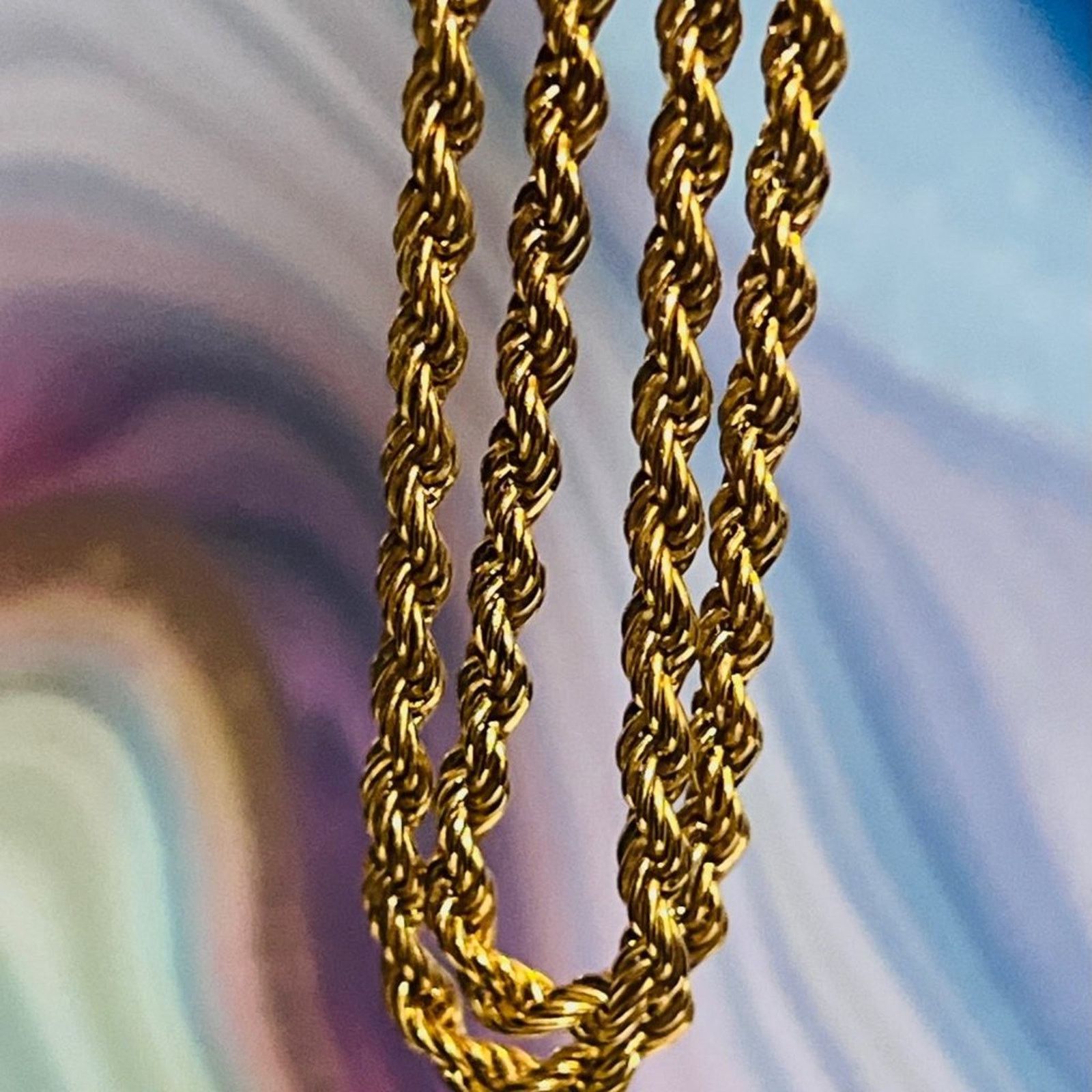 Monet Vintage - Signed - Monet - Gold tone Twist Rope Necklace Size ONE SIZE - 3 Thumbnail