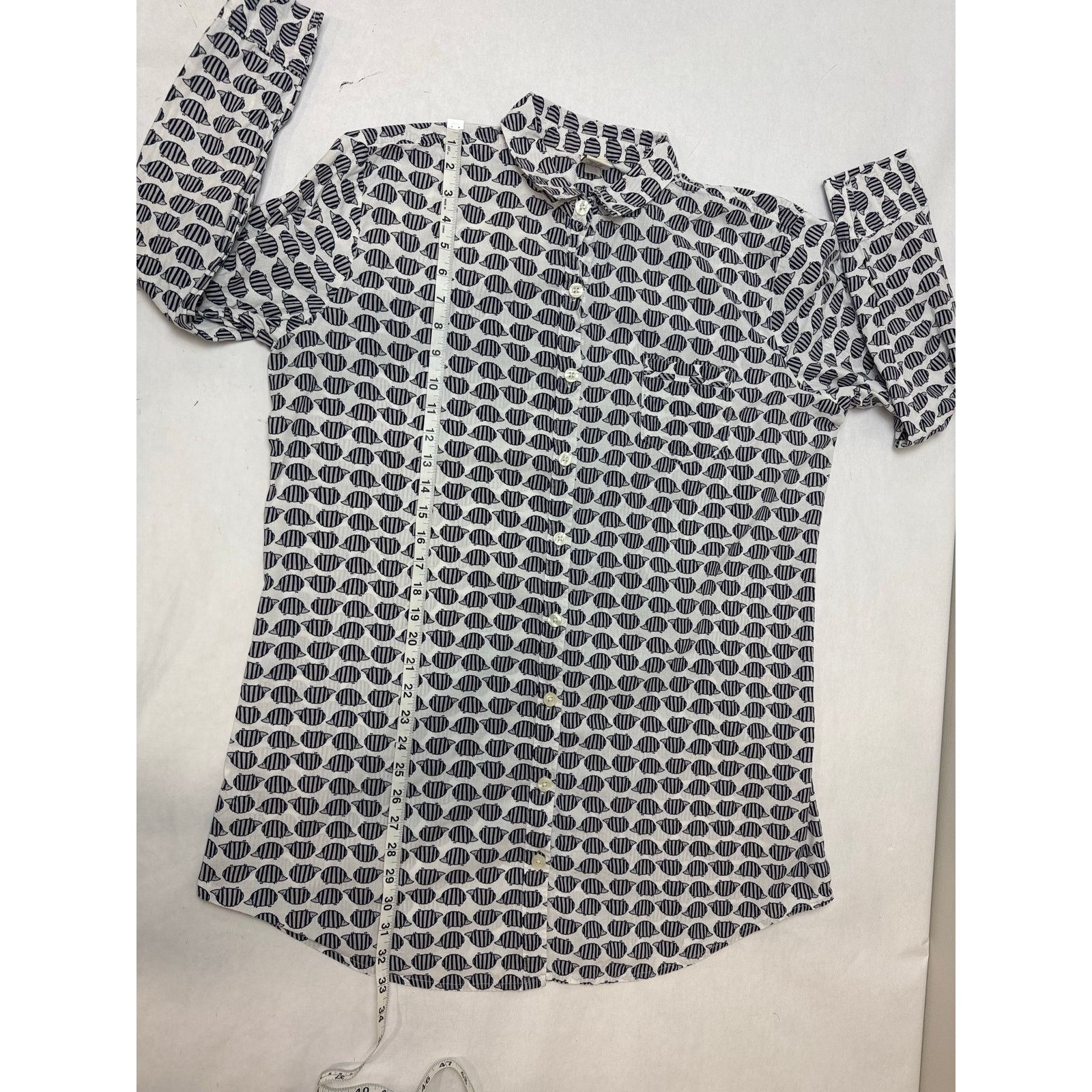 Sonoma Hedgehog Print Button Down Shirt 100% Cotton Sonoma - Large Size L / US 10 / IT 46 - 3 Thumbnail